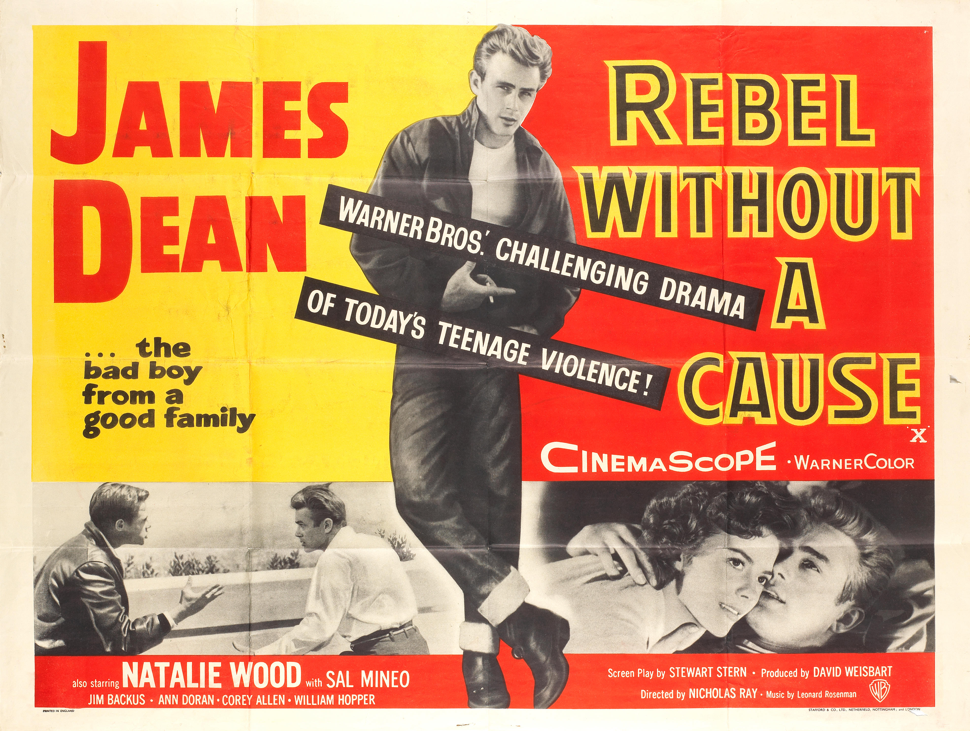 Appraisal: REBEL WITHOUT A CAUSE Warner Bros British quad poster folded