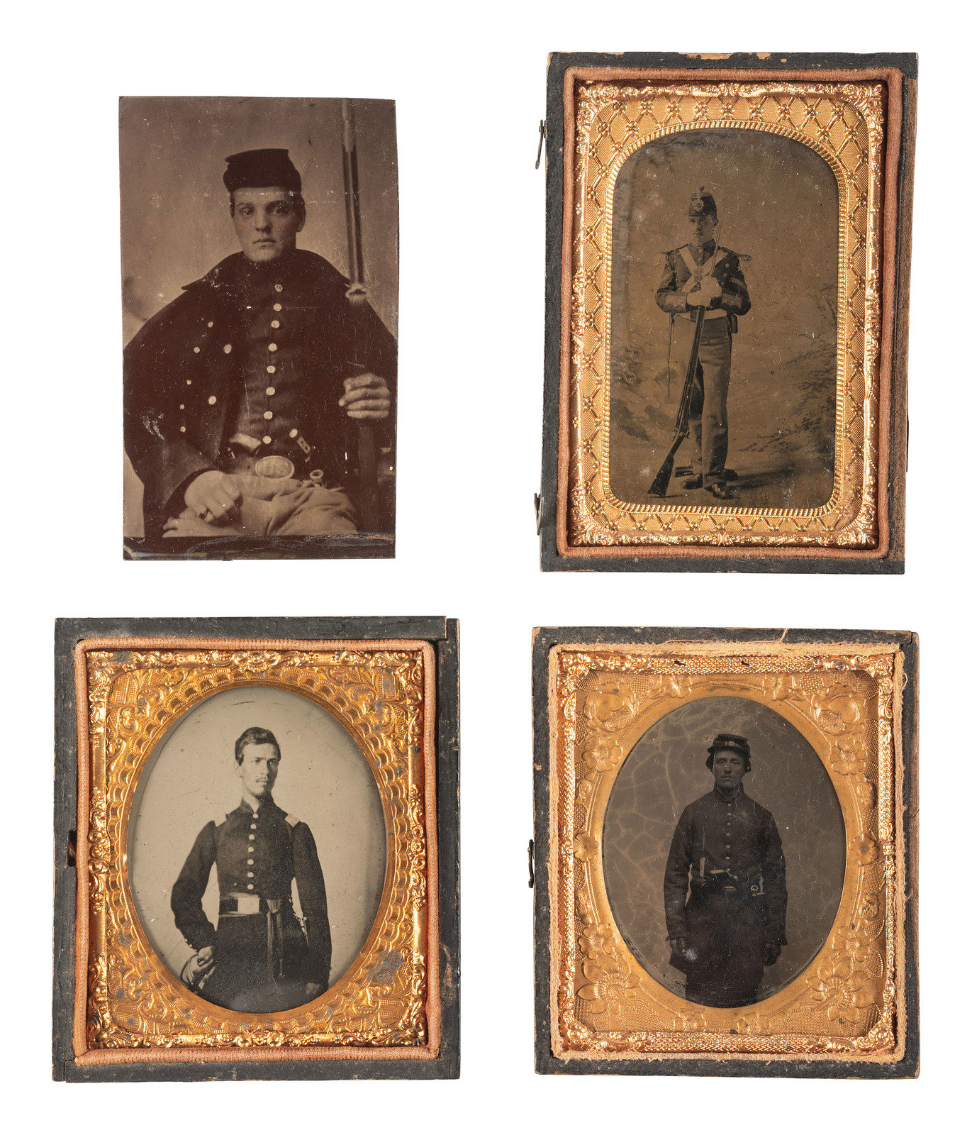 Appraisal: CIVIL WAR A group of images of armed soldiers incl