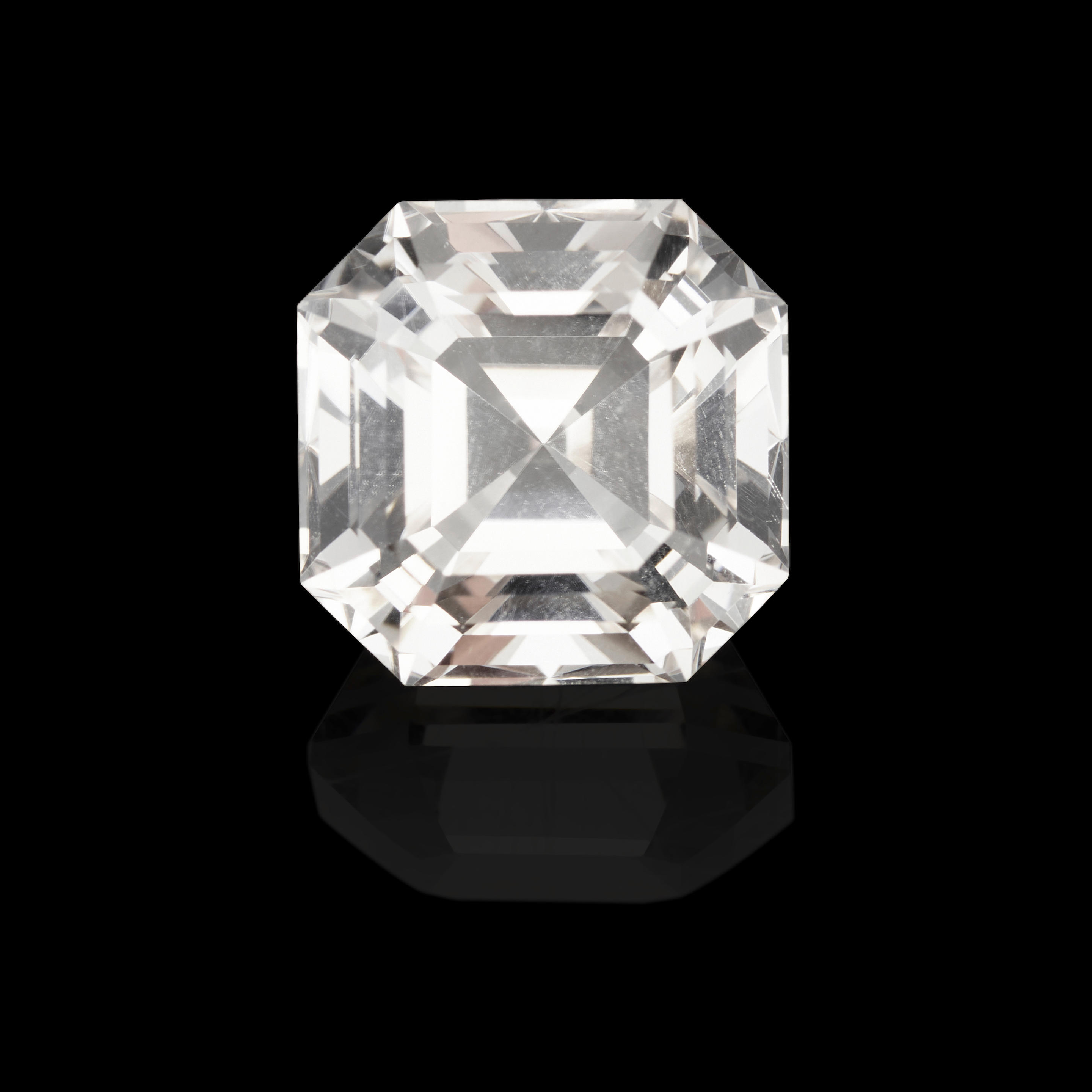 Appraisal: NEAR-COLORLESS TOPAZ Russia This Ascher-cut topaz exhibits a near-colorless to