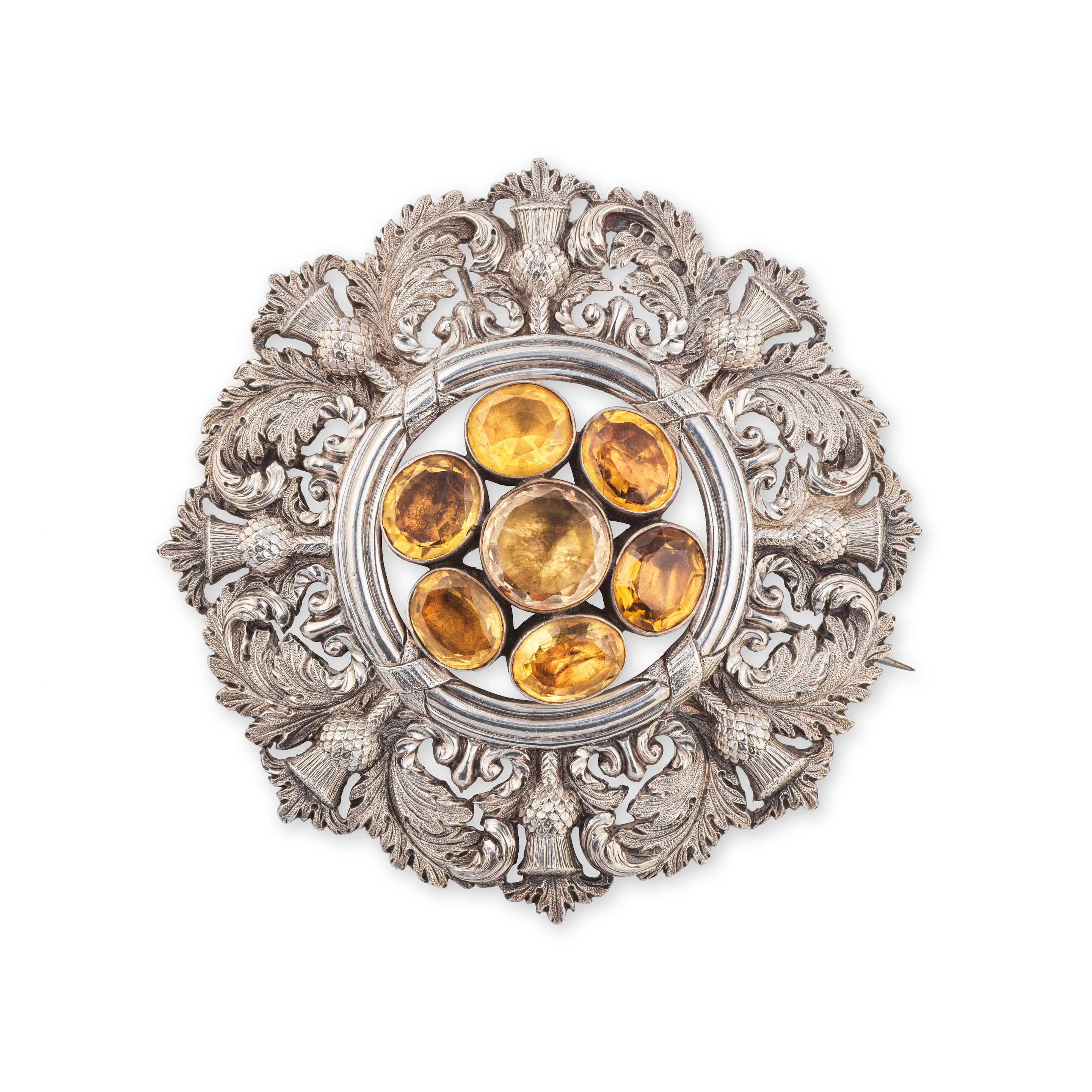 Appraisal: BROCHE DE KILT CITRINE FIN DU EME SI CLE Compos