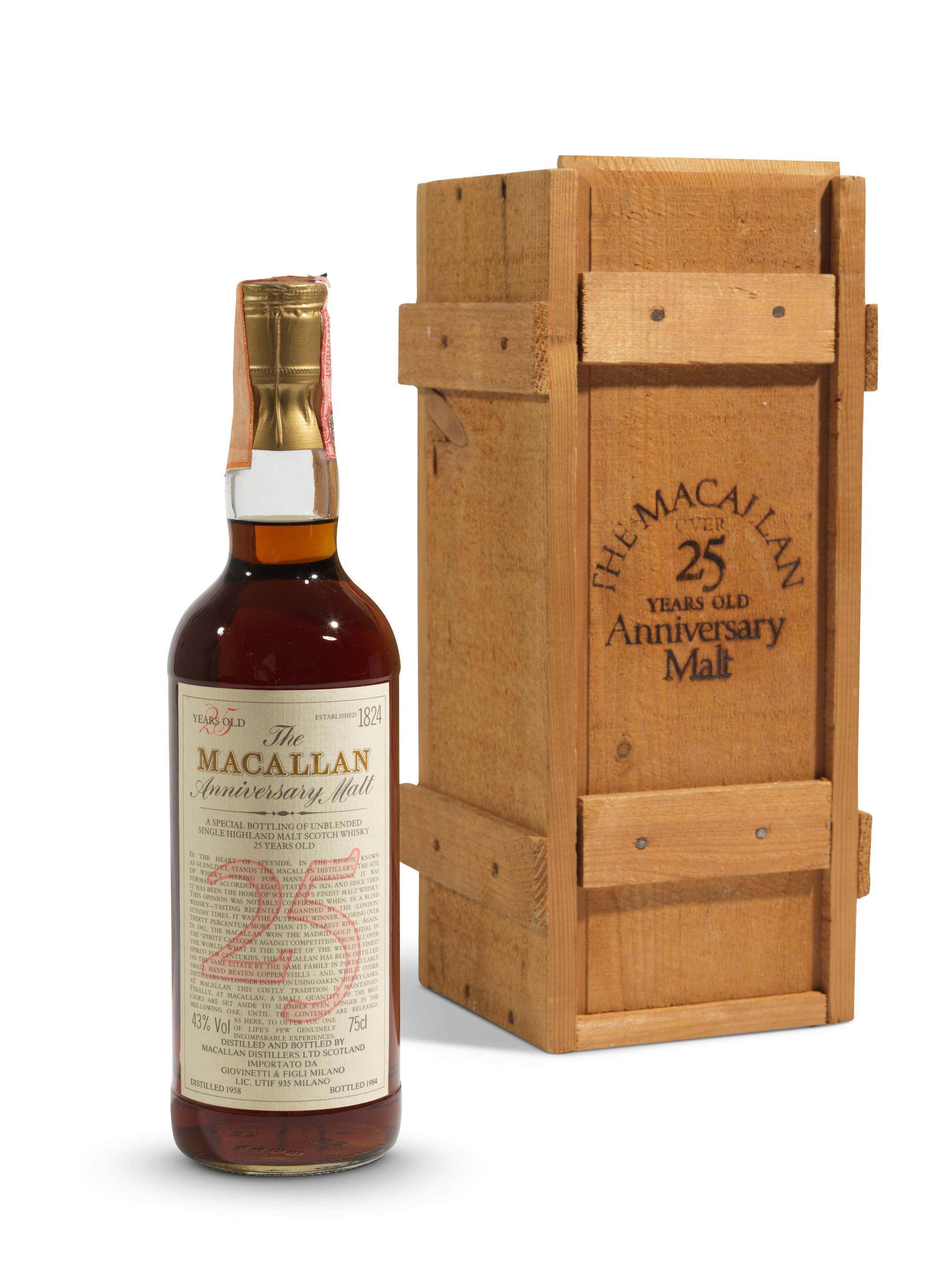 Appraisal: THE MACALLAN ANNIVERSARY MALT- YEAR OLD- The Macallan Anniversary Malt-