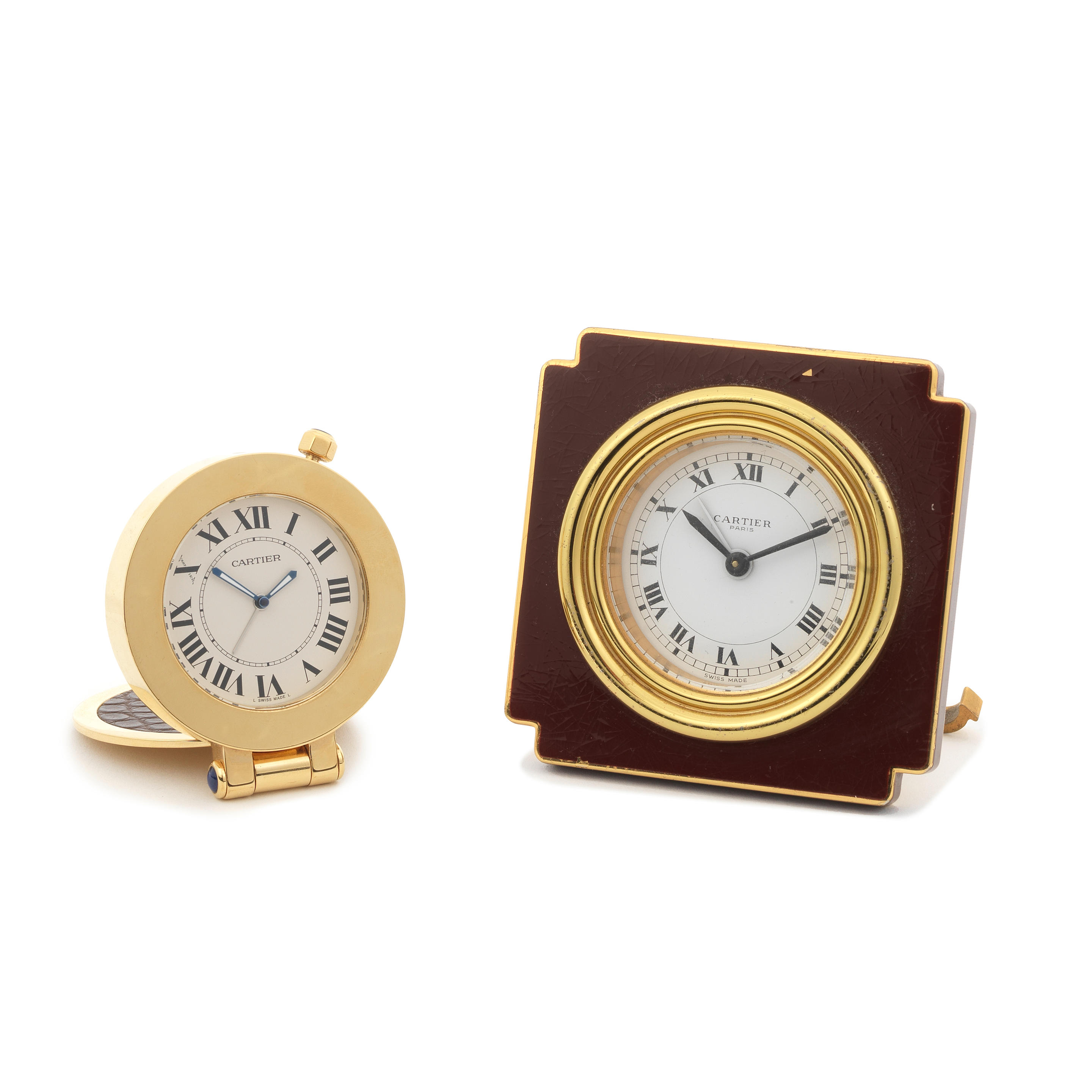 Appraisal: CARTIER A LOT OF TWO DESK CLOCKS Comprising a Cartier