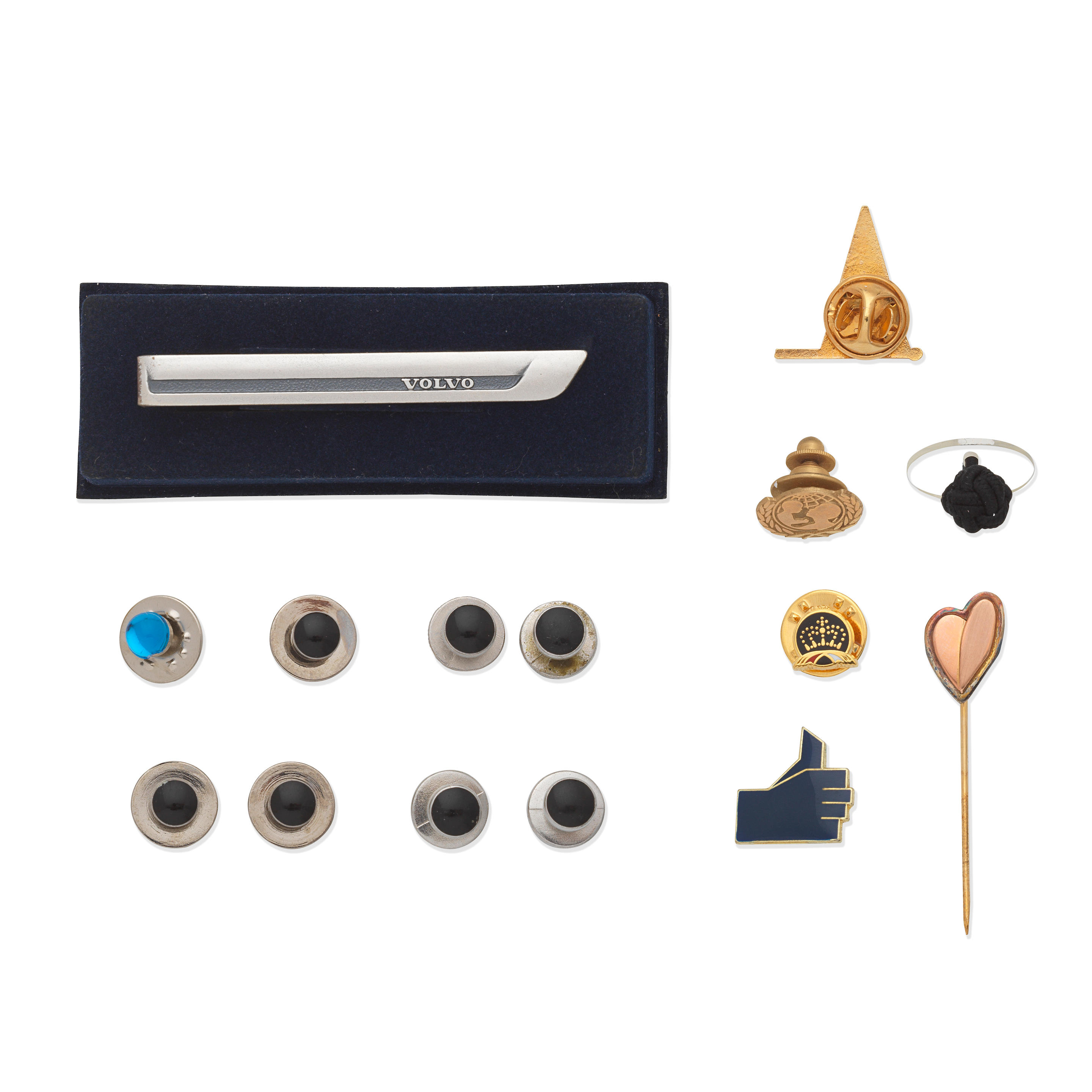 Appraisal: A COLLECTION OF EPHEMERA INCLUDING DECORATIVE LAPEL PINS TIE PINS