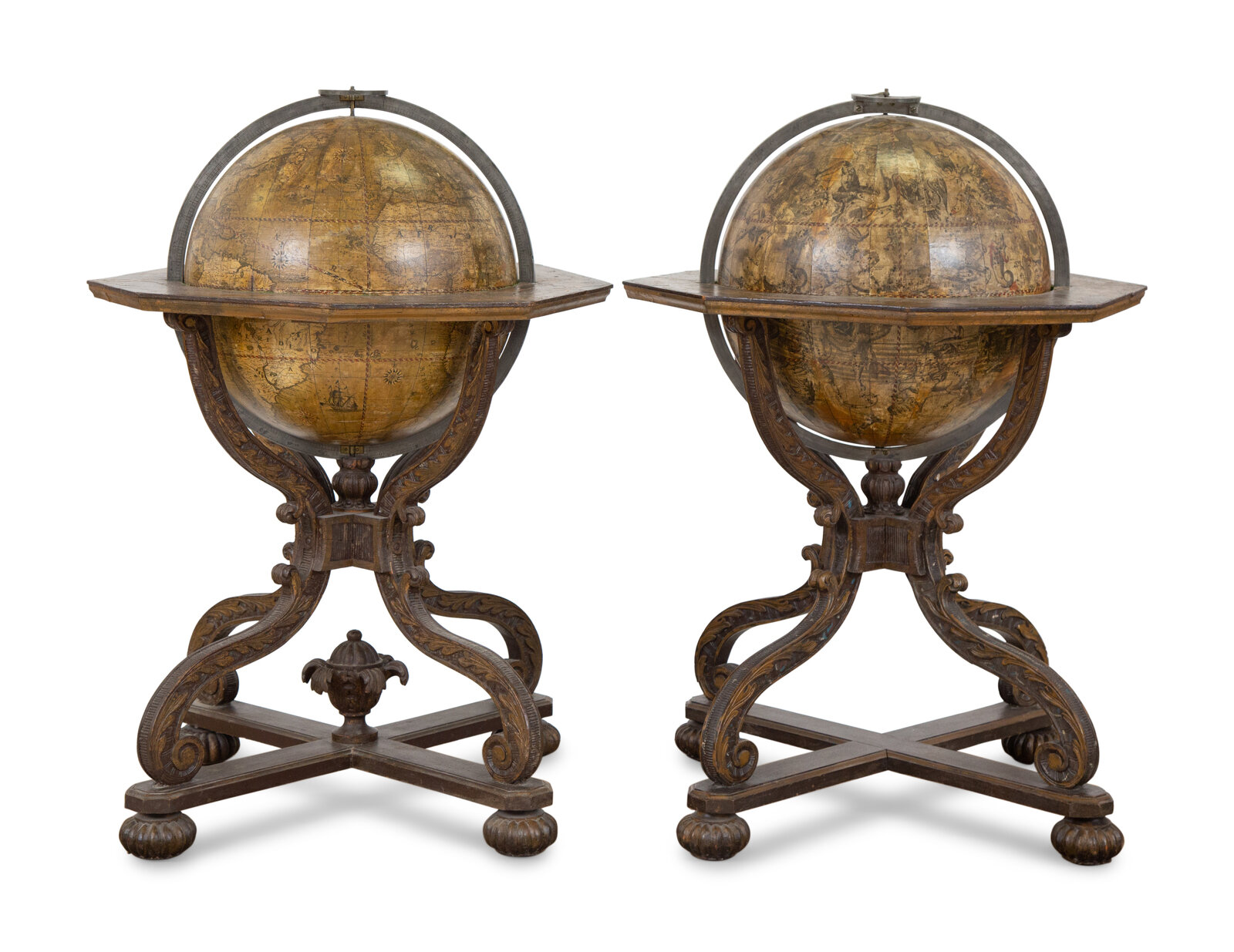 Appraisal: A Pair of Continental Terrestrial and Celestial -inch Library Globes