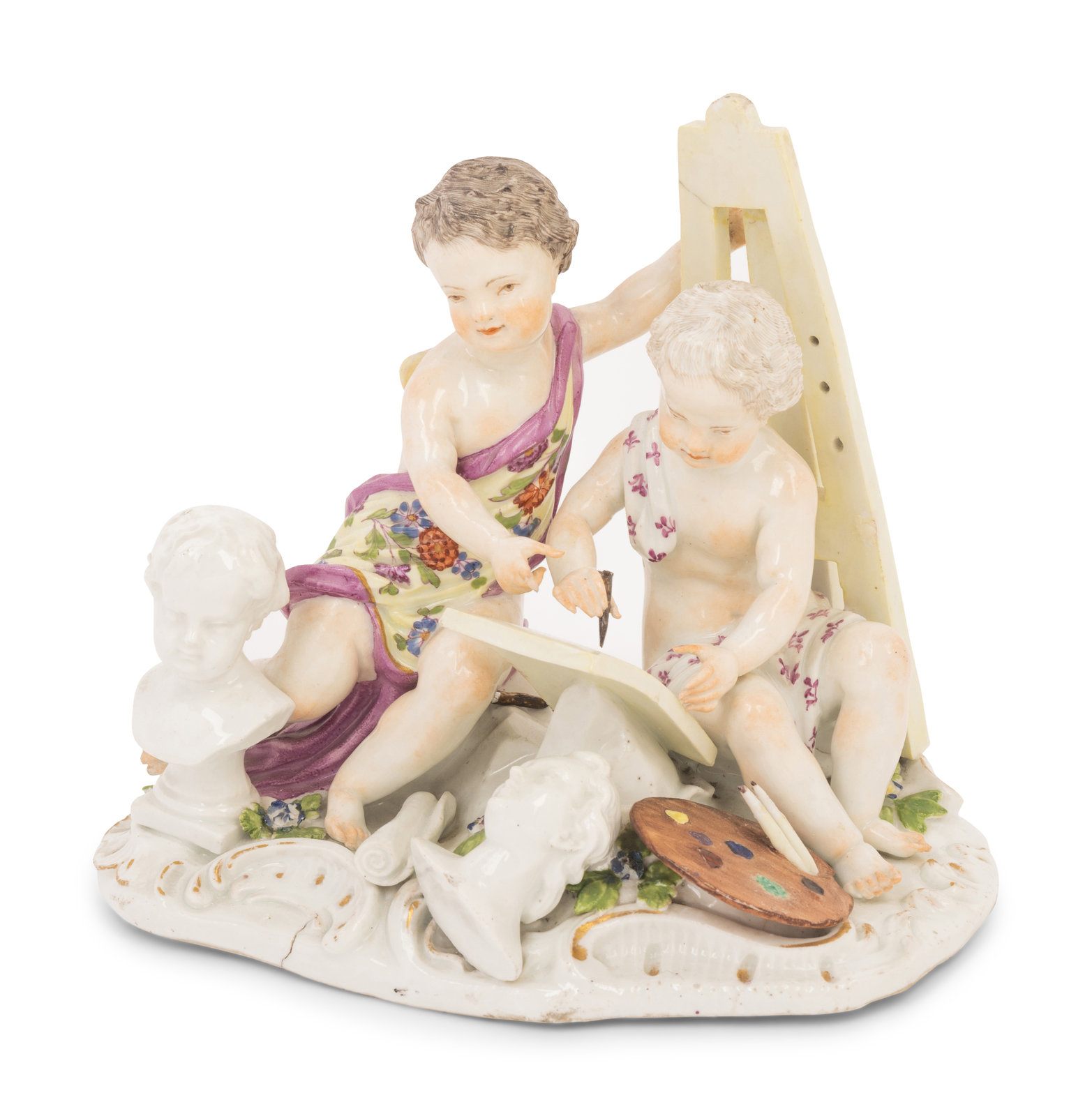 Appraisal: A Meissen Porcelain Figural Group Depicting Allegories of Painting and