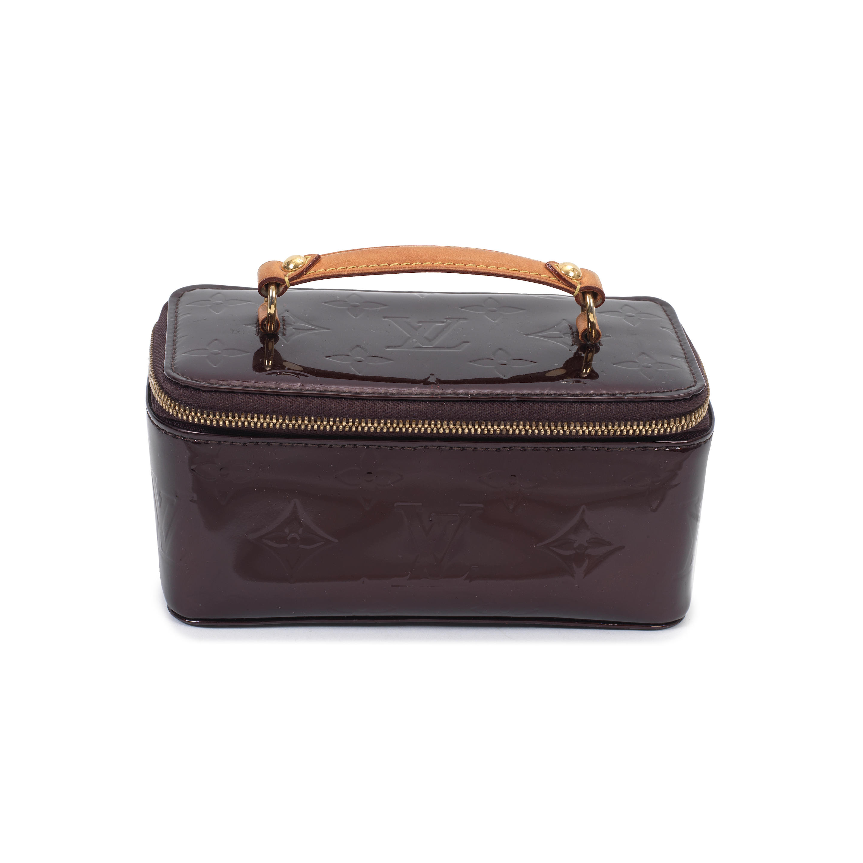 Appraisal: LOUIS VUITTON AN AMARANTE MONOGRAM VERNIS LEATHER MINI VANITY CASE