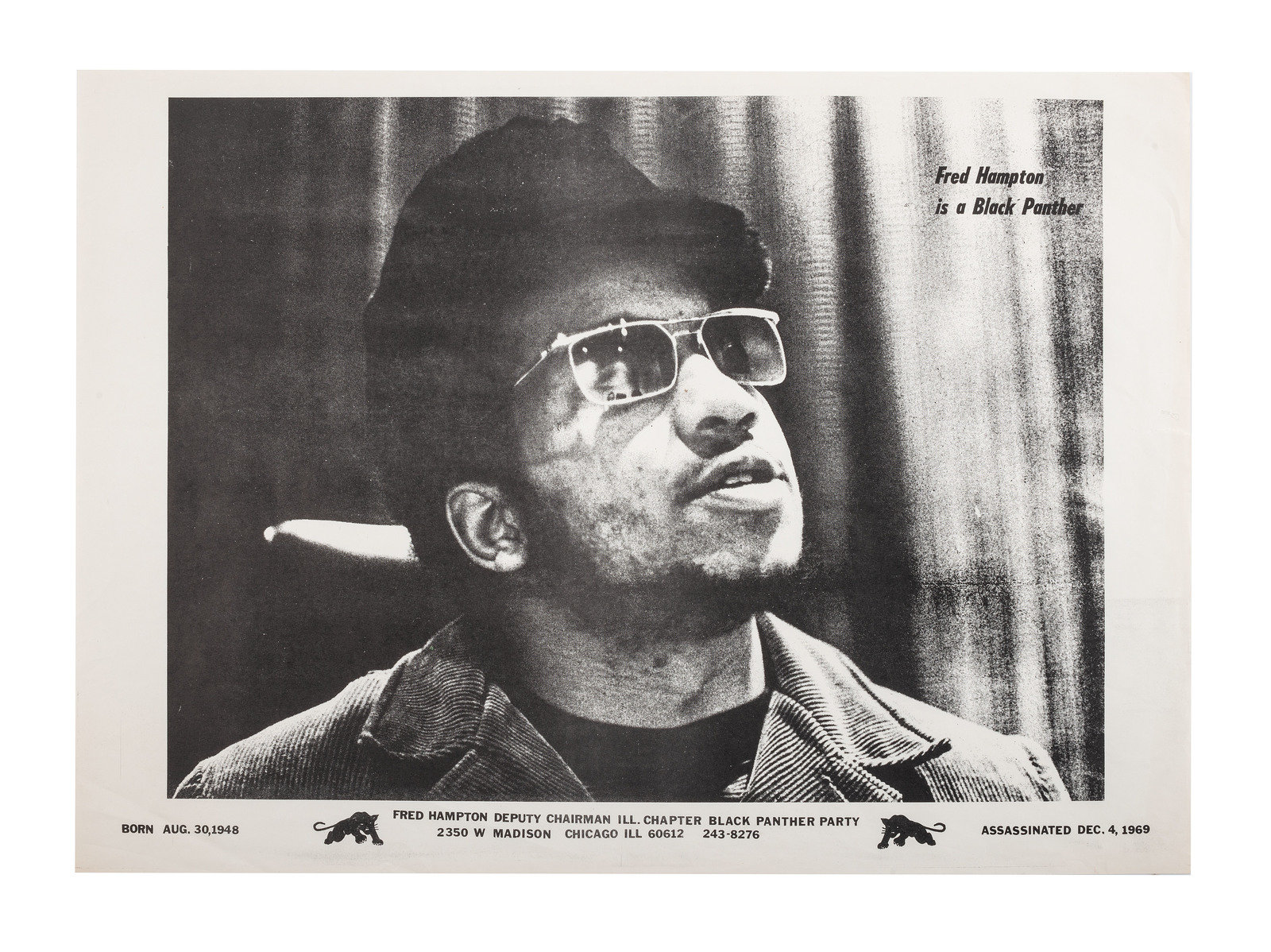 Appraisal: BLACK PANTHERS Fred Hampton is a Black Panther Assassinated Dec