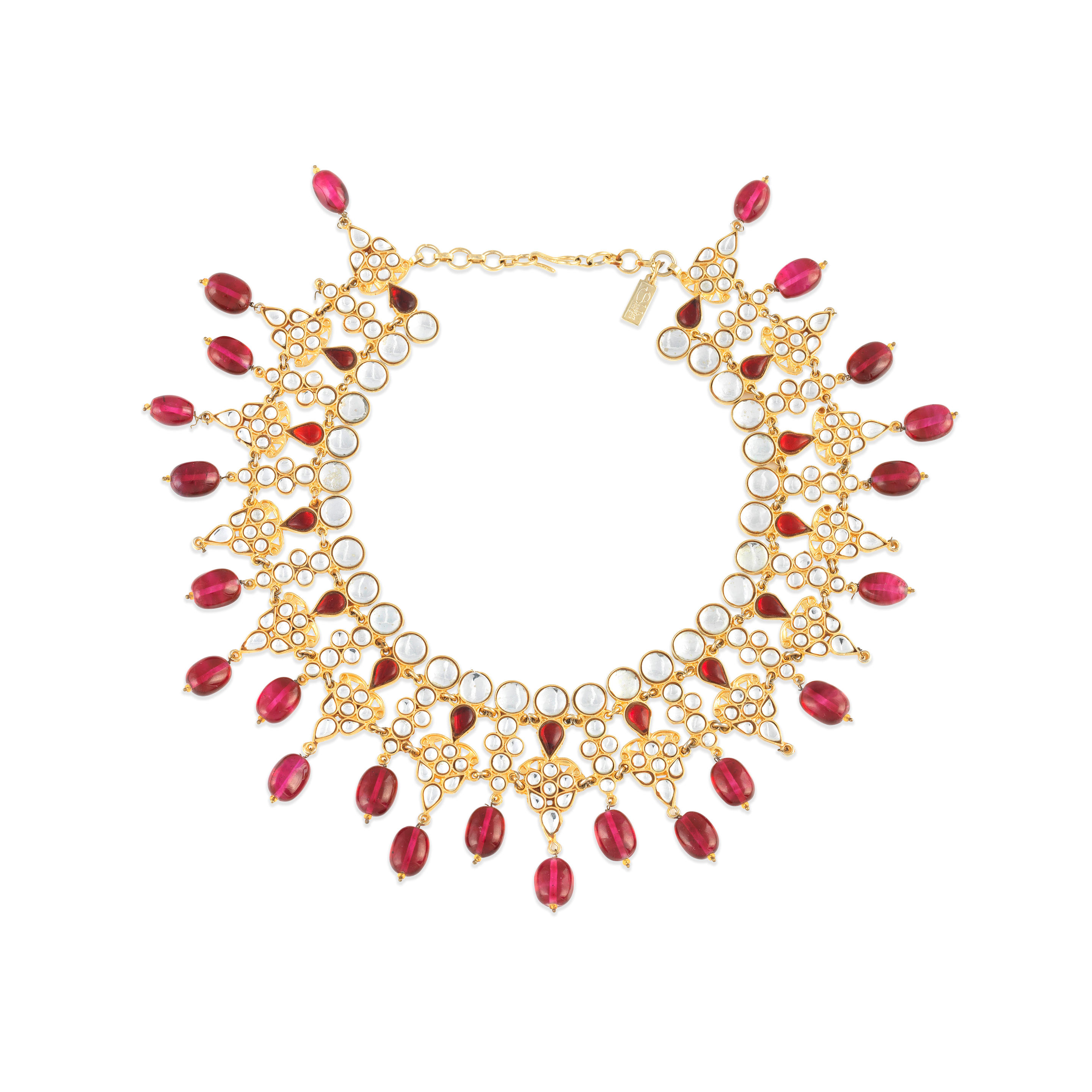 Appraisal: SHAKIRA CAINE GEM-SET NECKLACE The articulated collar of circular and