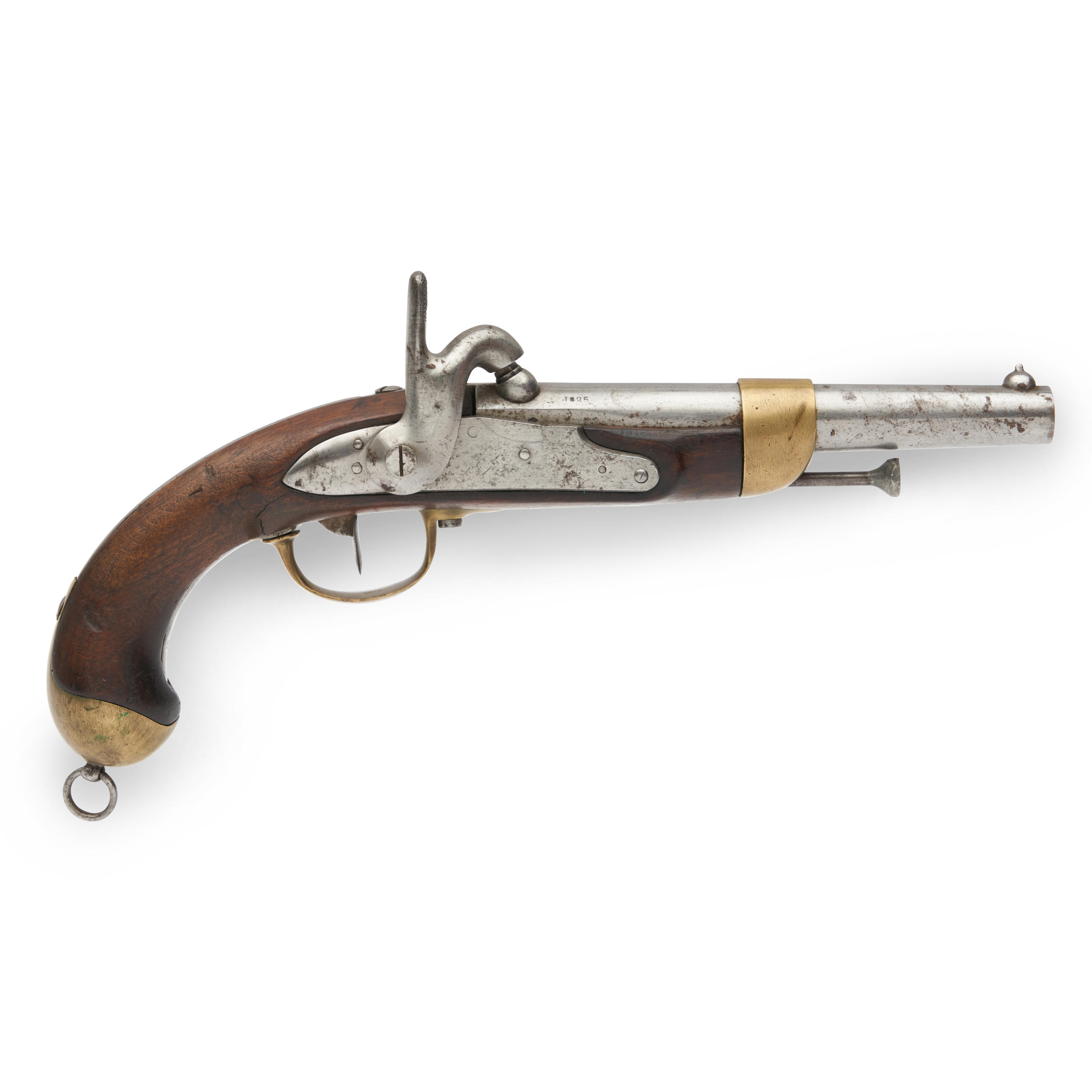 Appraisal: FRENCH MODEL CAVALRY PISTOL CONVERTED TO PERCUSSION in caliber round