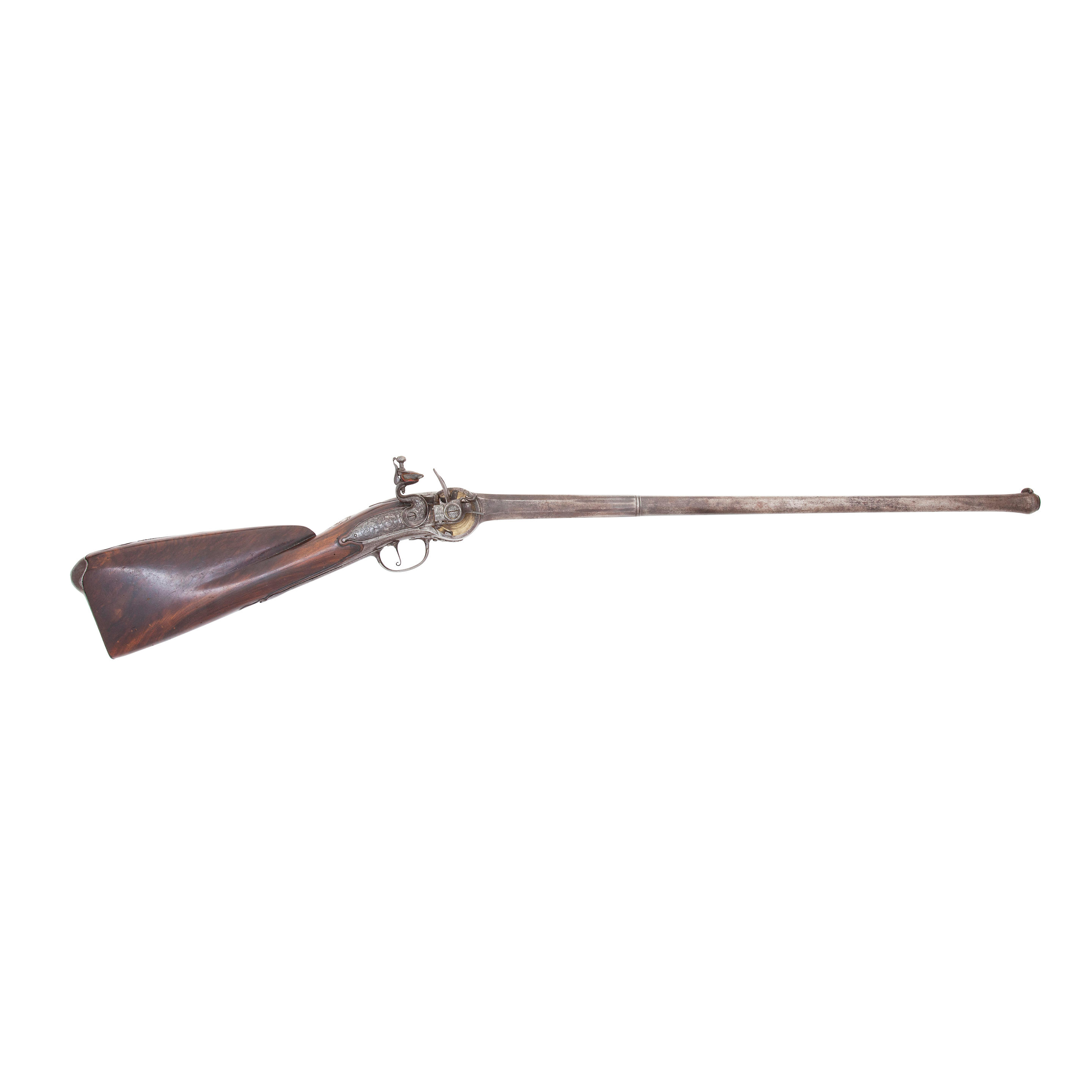 Appraisal: A VERY RARE -BORE ENGLISH FLINTLOCK BREECH-LOADING REPEATING MAGAZINE GUN