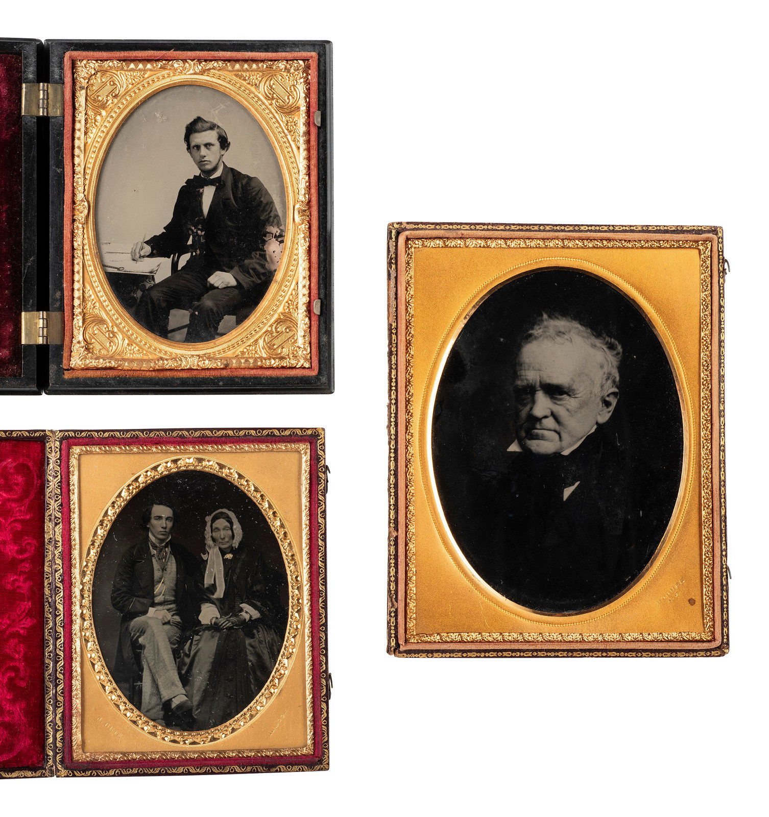 Appraisal: EARLY PHOTOGRAPHY quarter and half plate images incl a portrait