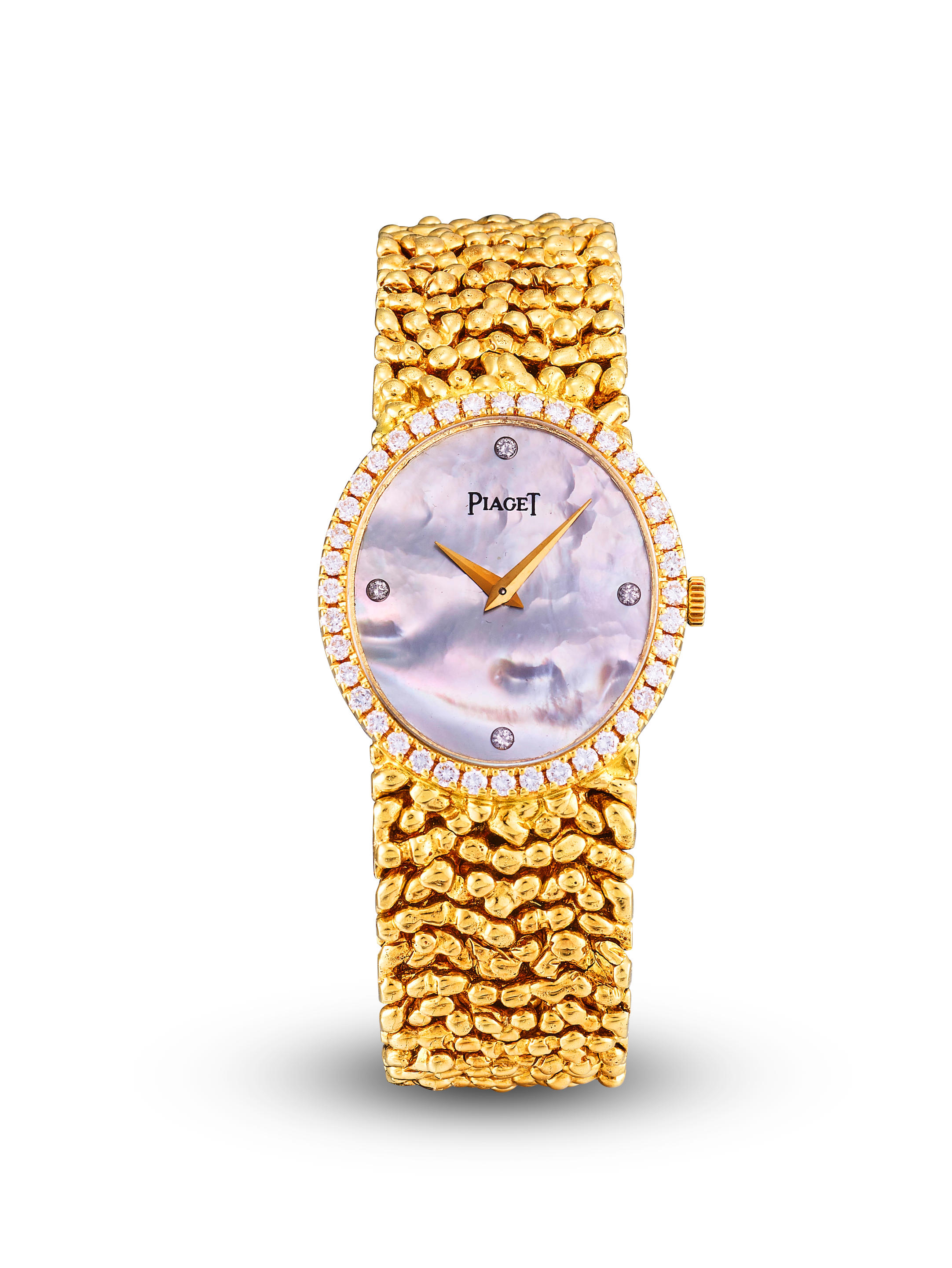 Appraisal: PIAGET REF N A YELLOW GOLD AND DIAMOND-SET BRACELET WATCH