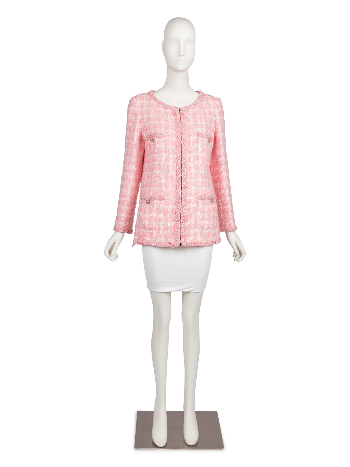 Appraisal: Chanel Pink and White Tweed Jacket s After four decades