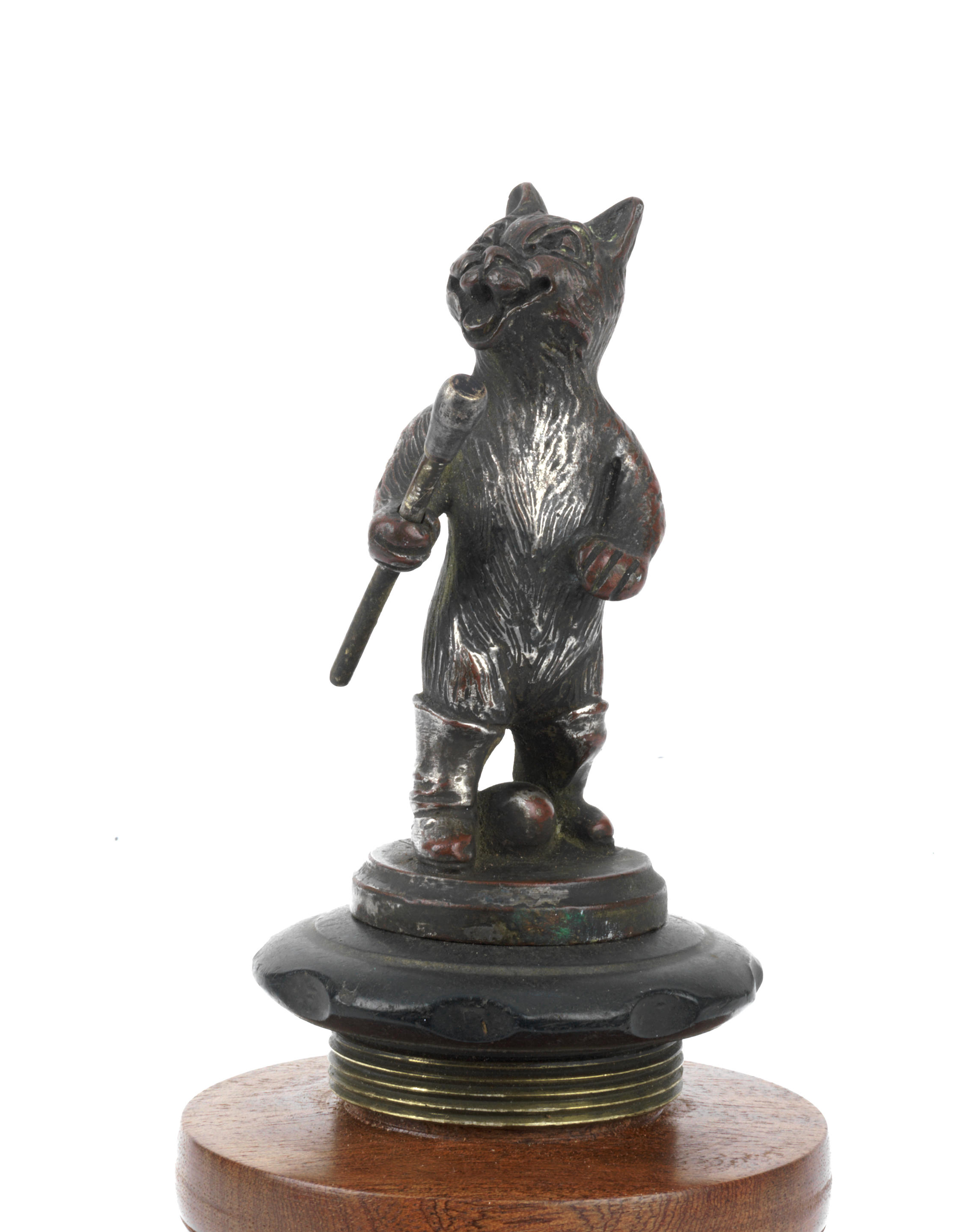 Appraisal: A 'PUSS IN BOOTS' BRONZE MASCOT BY A E LEJEUENE