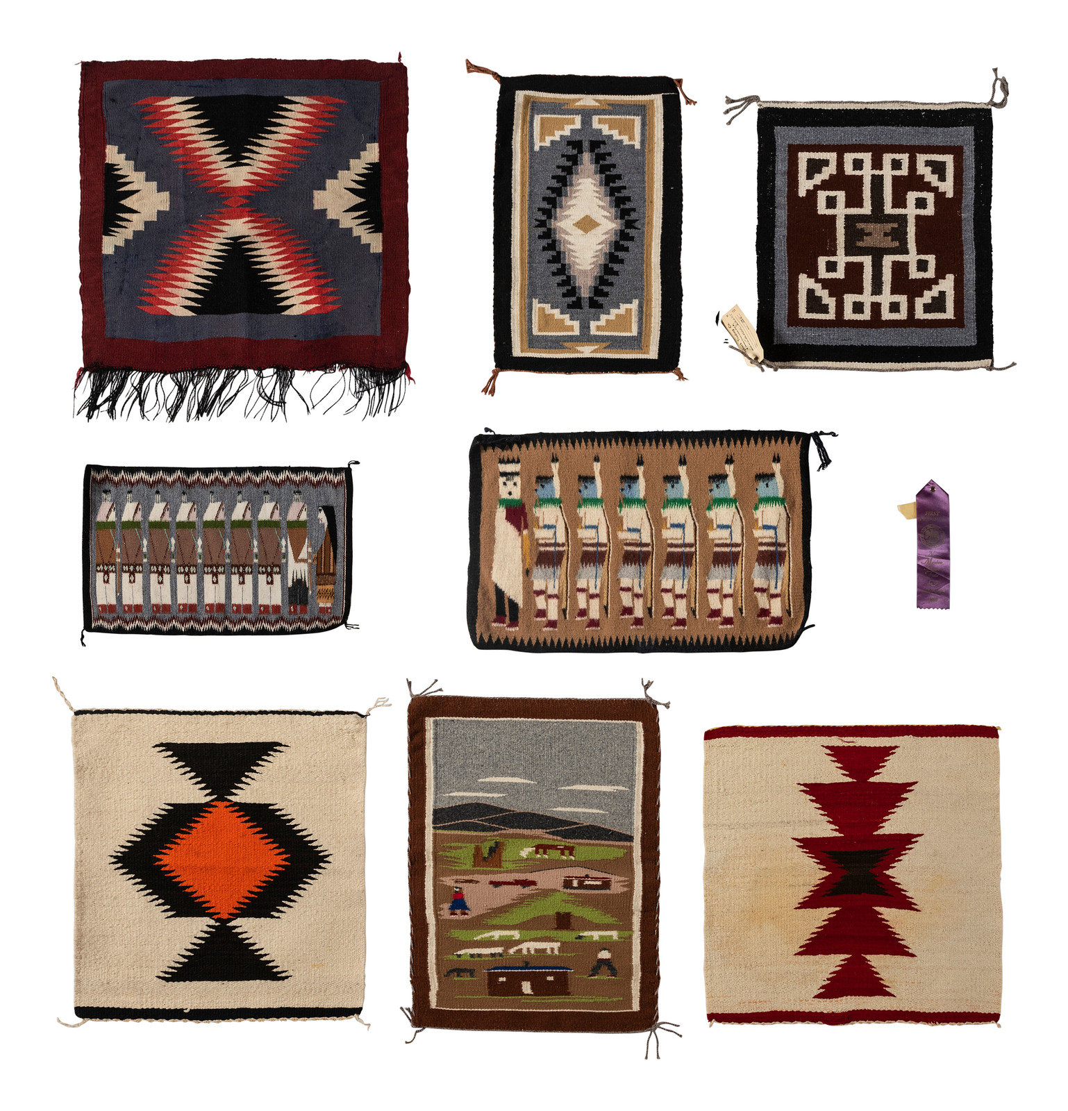 Appraisal: Collection of Navajo Samplers Rugs th century lot of includes