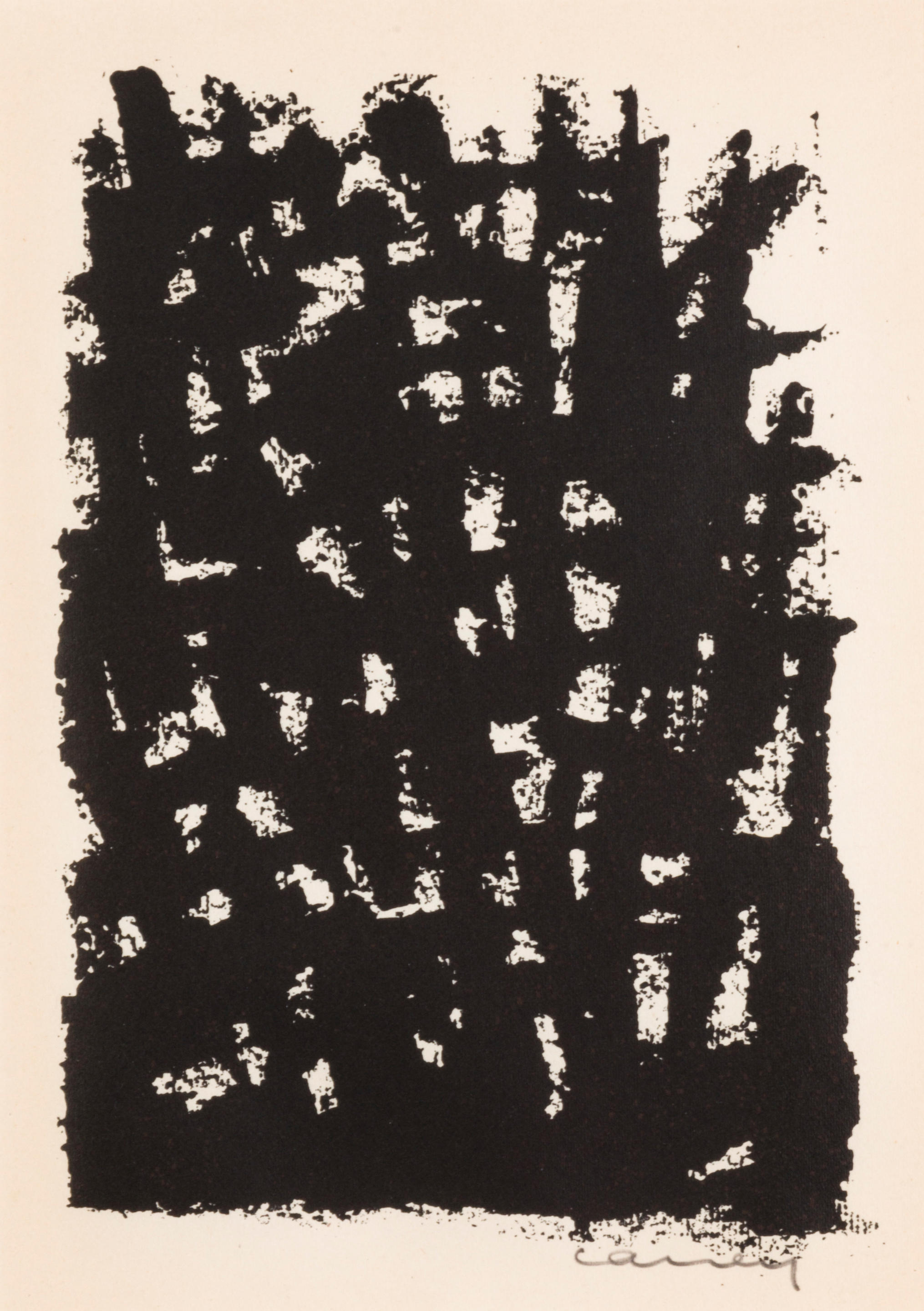 Appraisal: GEORGES CARREY - Composition Lithographie en noire Sign e Kleurenlithografie