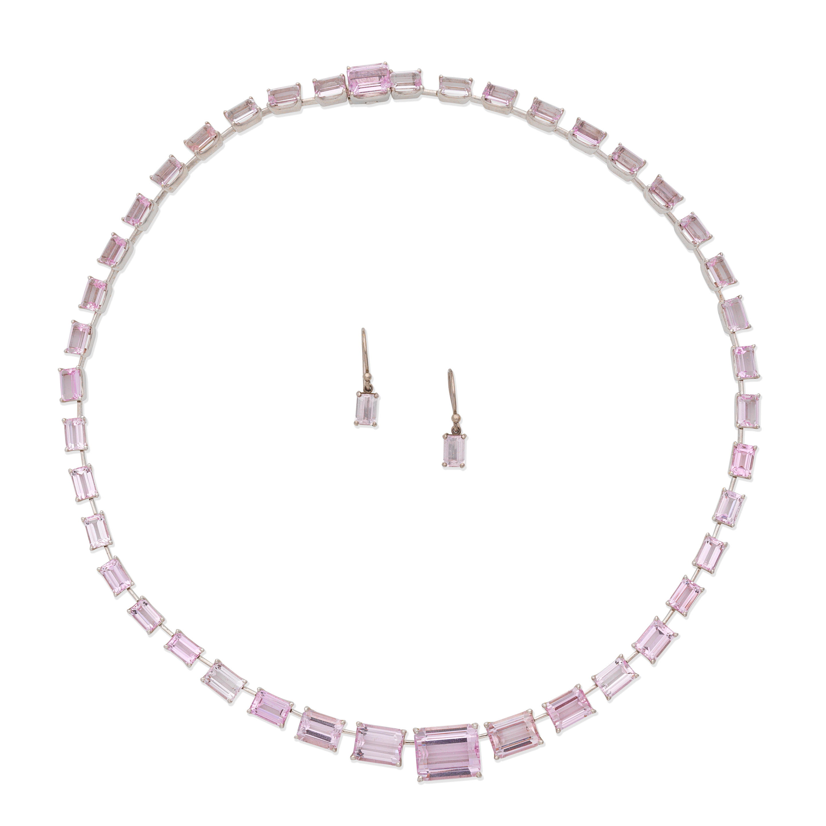 Appraisal: H STERN PINK TOPAZ NECKLACE AND EARRING SUITE Set with