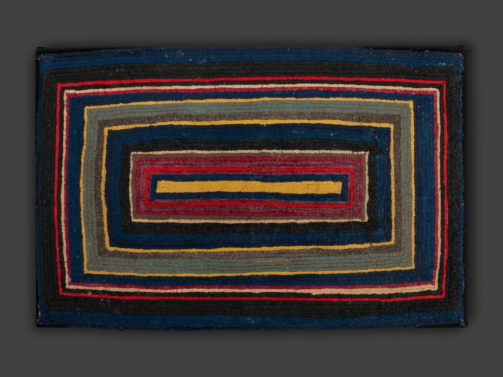 Appraisal: An American Geometric Hooked Rug Last Quarter th Century x