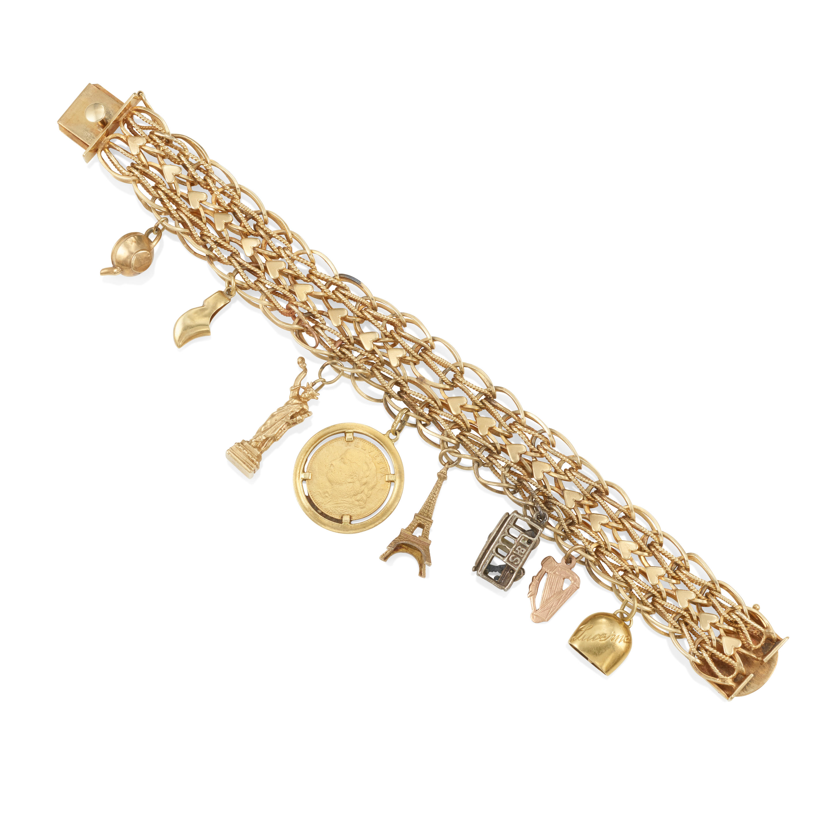 Appraisal: A K GOLD BRACELET WITH K K AND K GOLD