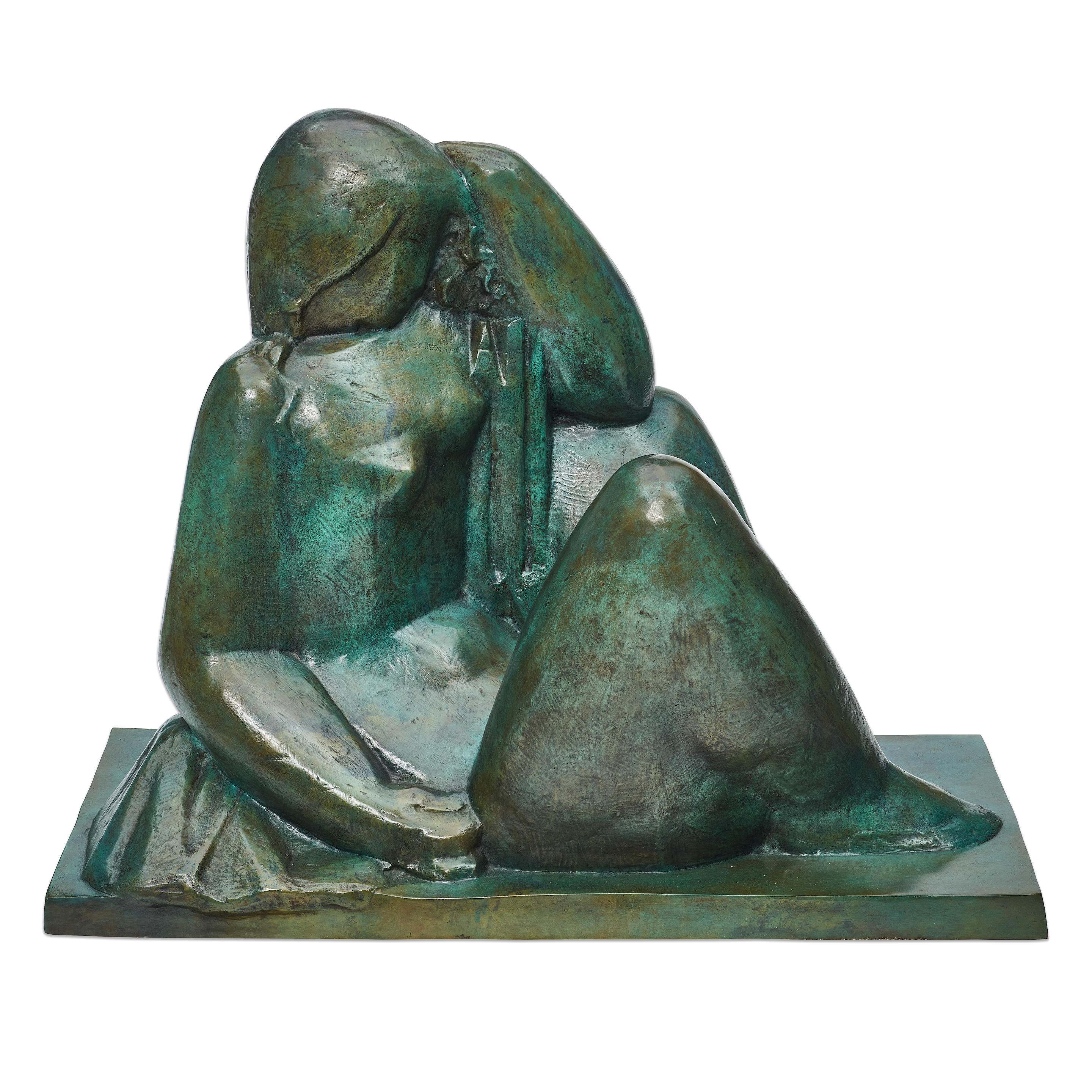 Appraisal: JOSEPH CSAKY - Le Sommeil modeled cast green patinated bronze