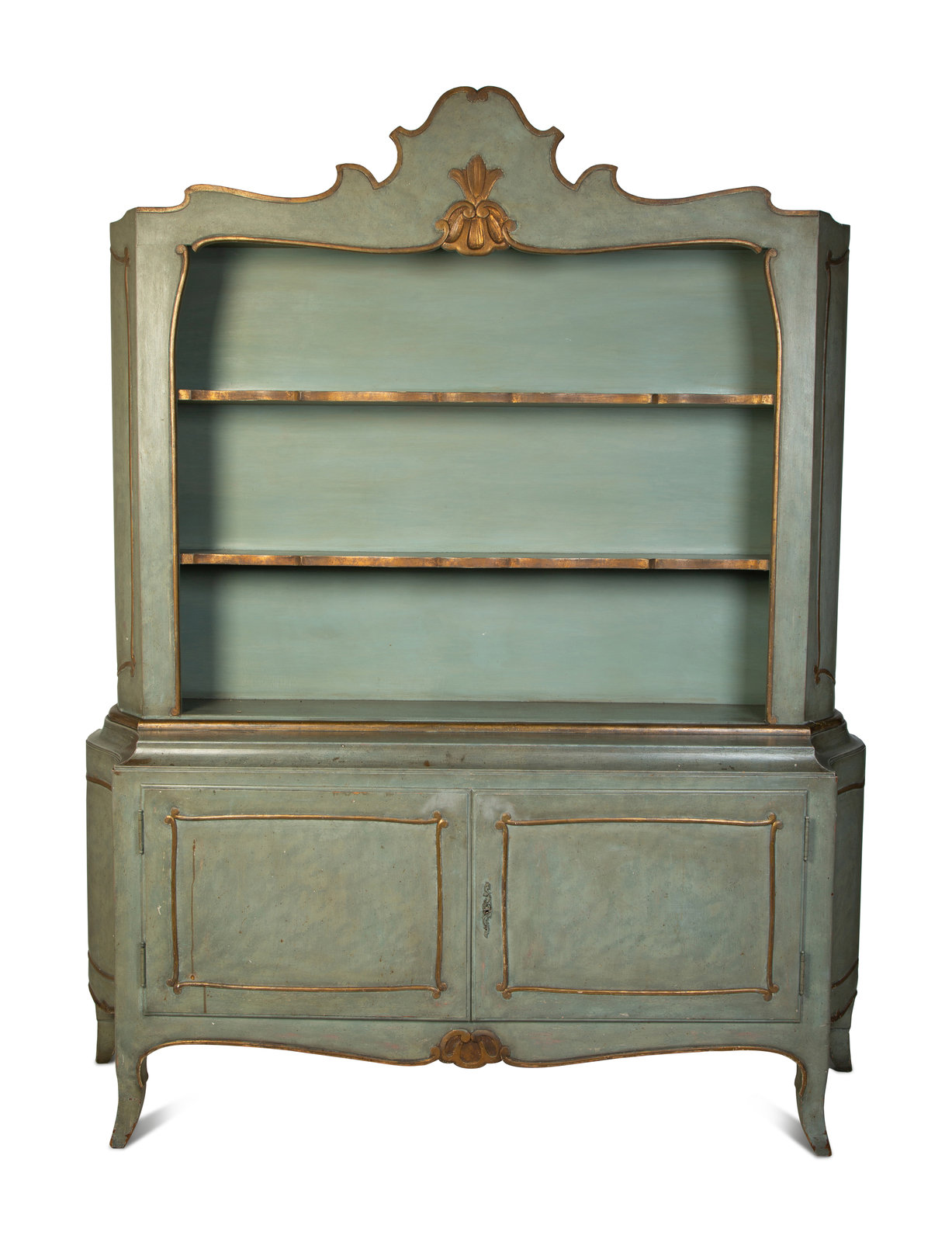 Appraisal: A Swedish Painted and Parcel Gilt Display Cabinet EARLY TH