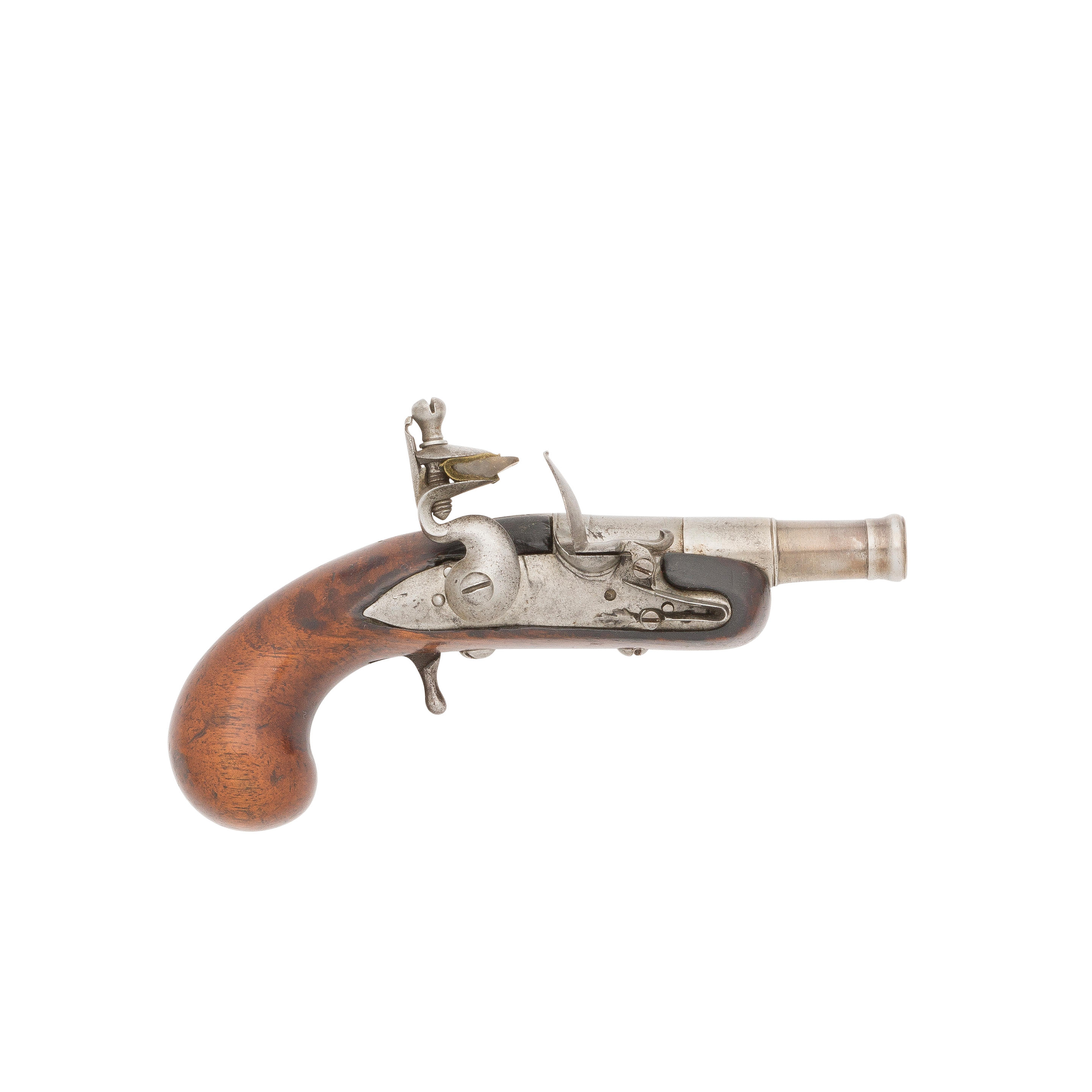 Appraisal: A -BORE FLINTLOCK POCKET PISTOL EARLY TH CENTURY With turn-off