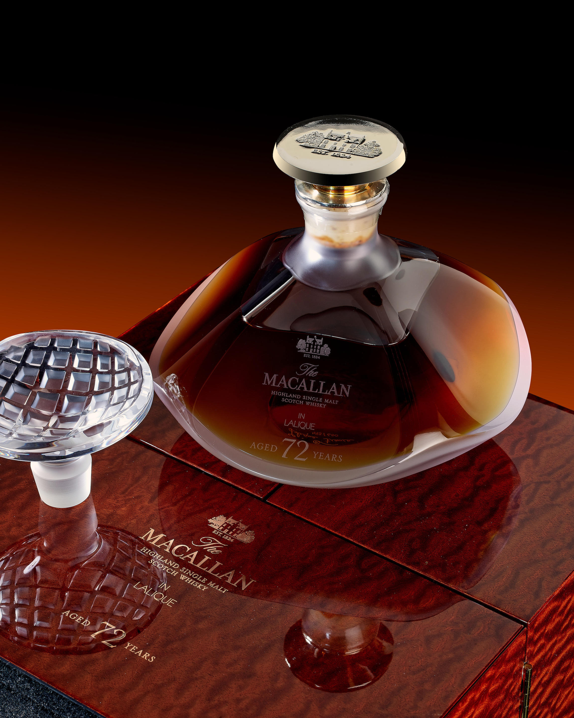 Appraisal: THE MACALLAN- YEAR OLD-GENESIS IN LALIQUE The Macallan- year old-Genesis