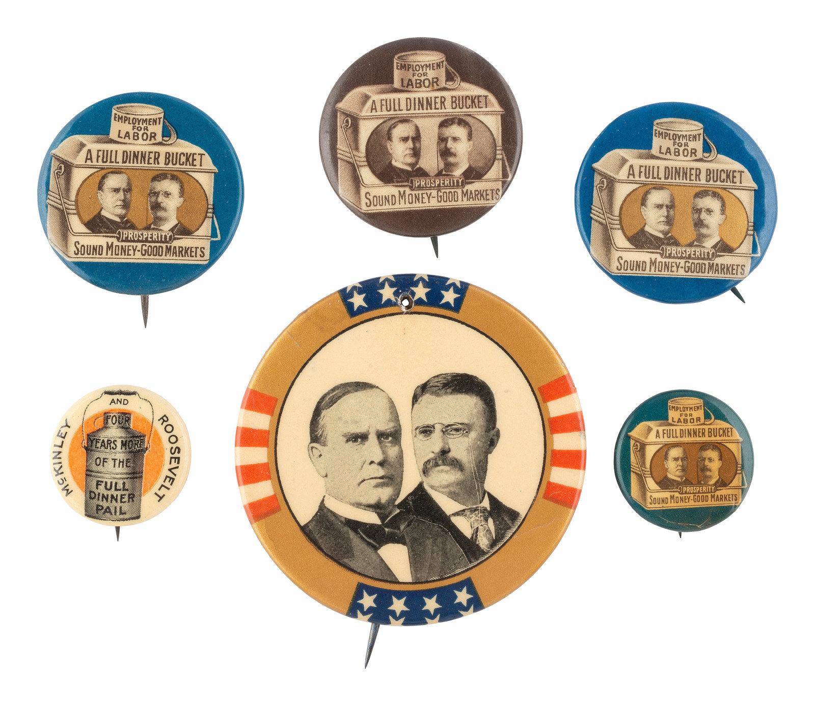 Appraisal: POLITICS A group of jugate campaign buttons promoting William McKinley