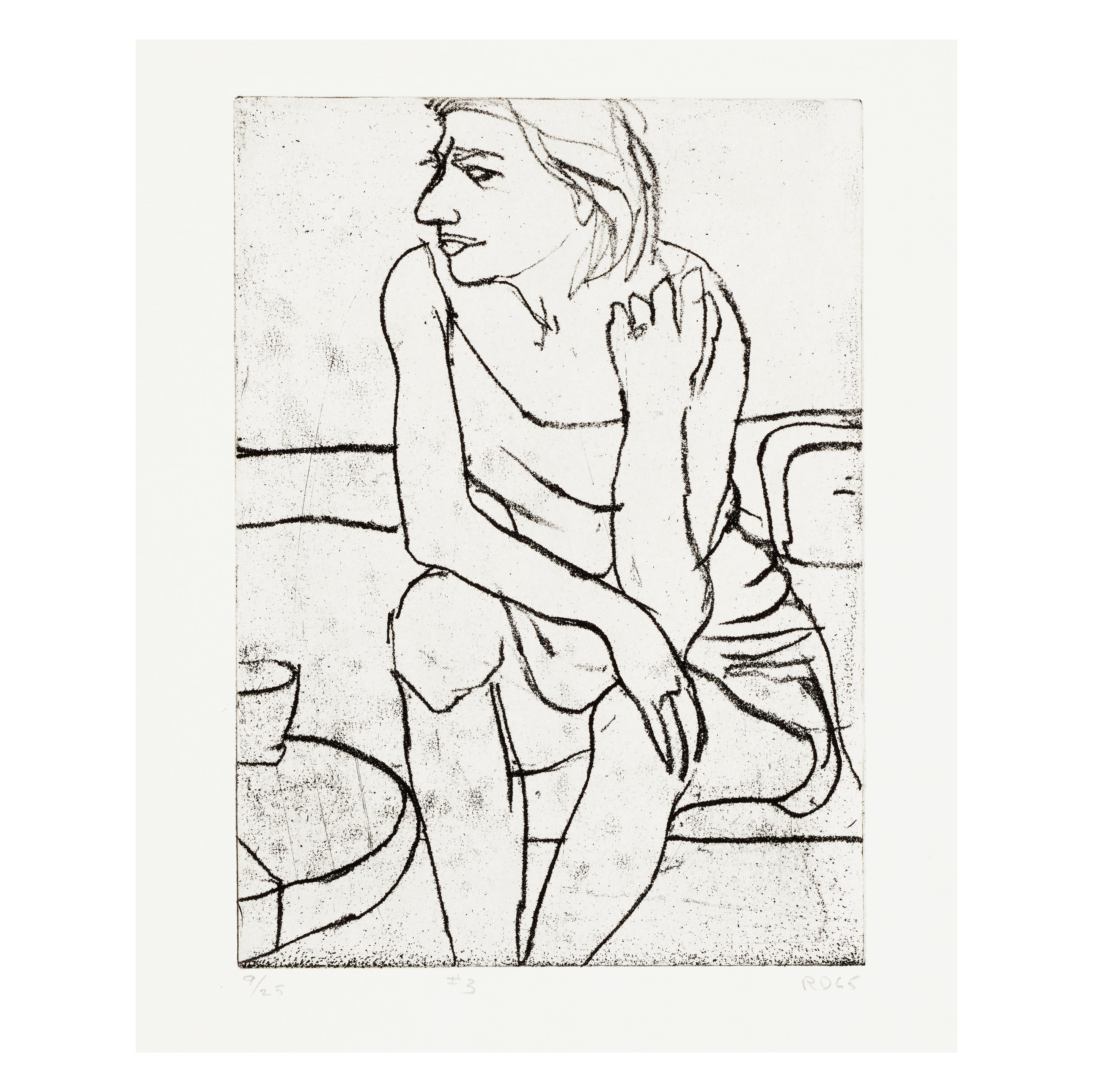 Appraisal: RICHARD DIEBENKORN - Seated Woman from Etchings Drypoints - Etching