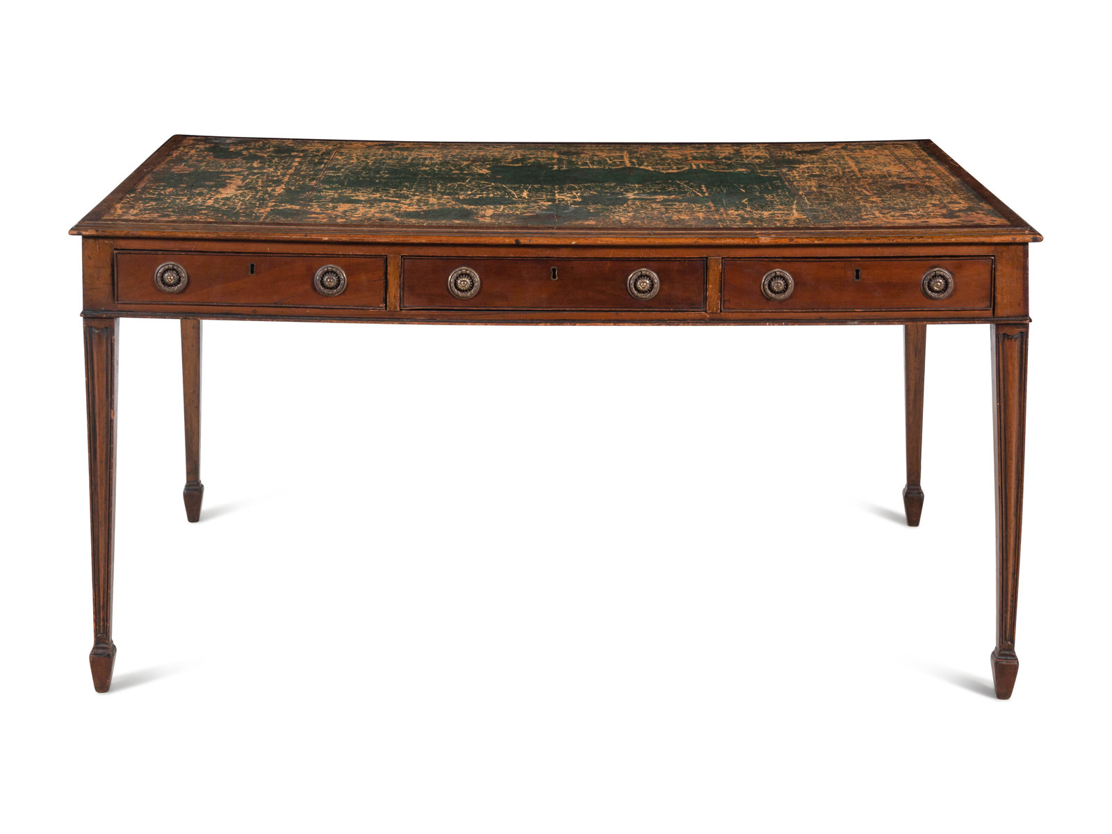 Appraisal: An Edwardian Leather Upholstered Mahogany Writing Desk First Quarter th