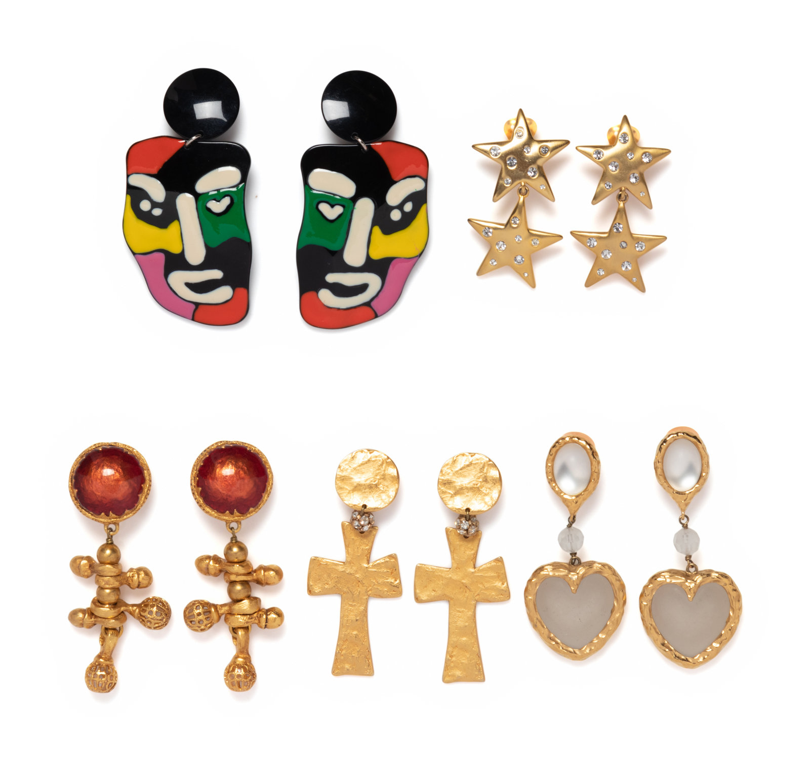 Appraisal: Five Pairs Of Designer Earrings Two Christian LaCroix Missoni Kenneth