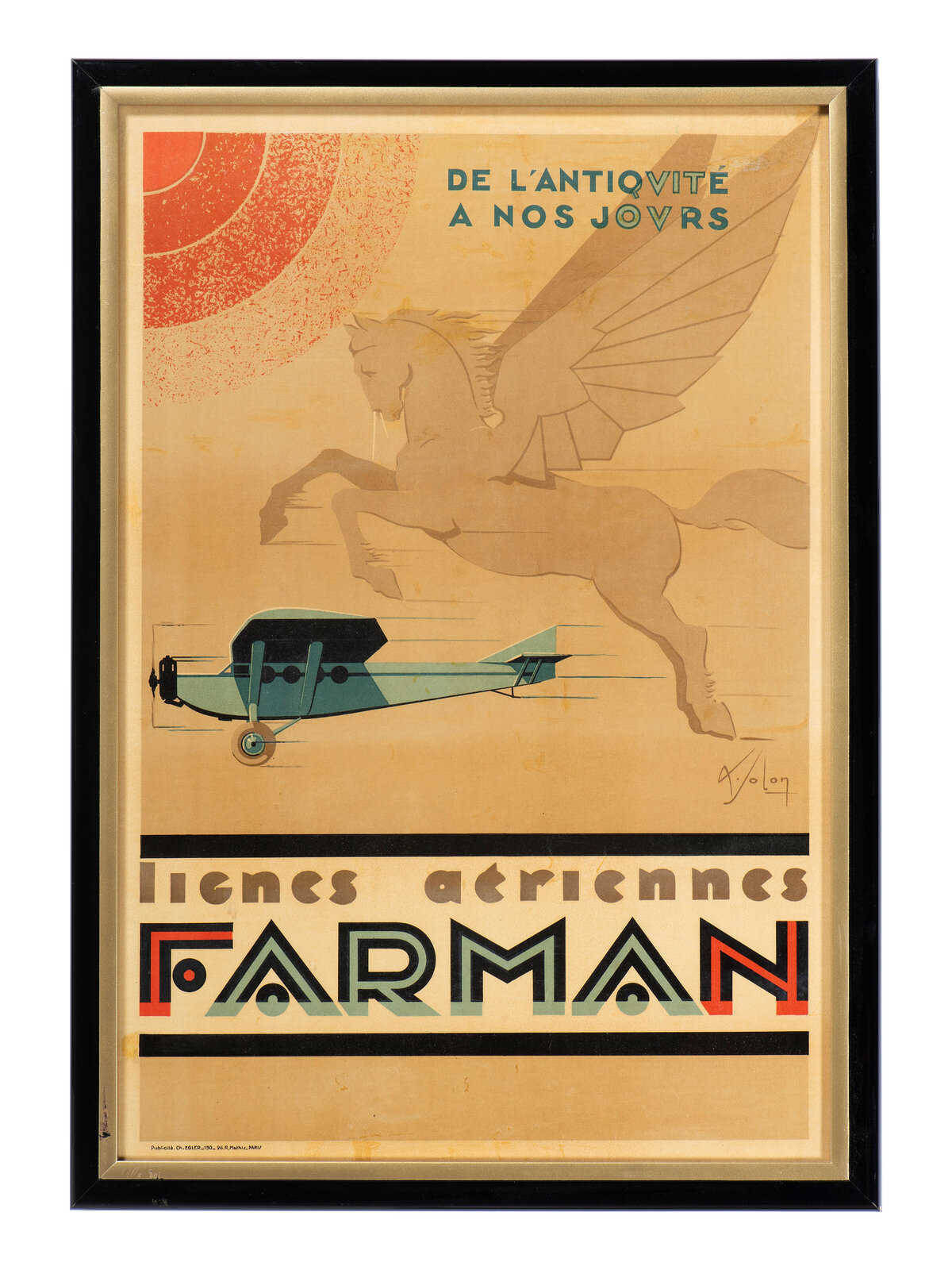 Appraisal: TRANSPORTATION - AVIATION SOLON Albert artist Lignes Aeriennes Farman De