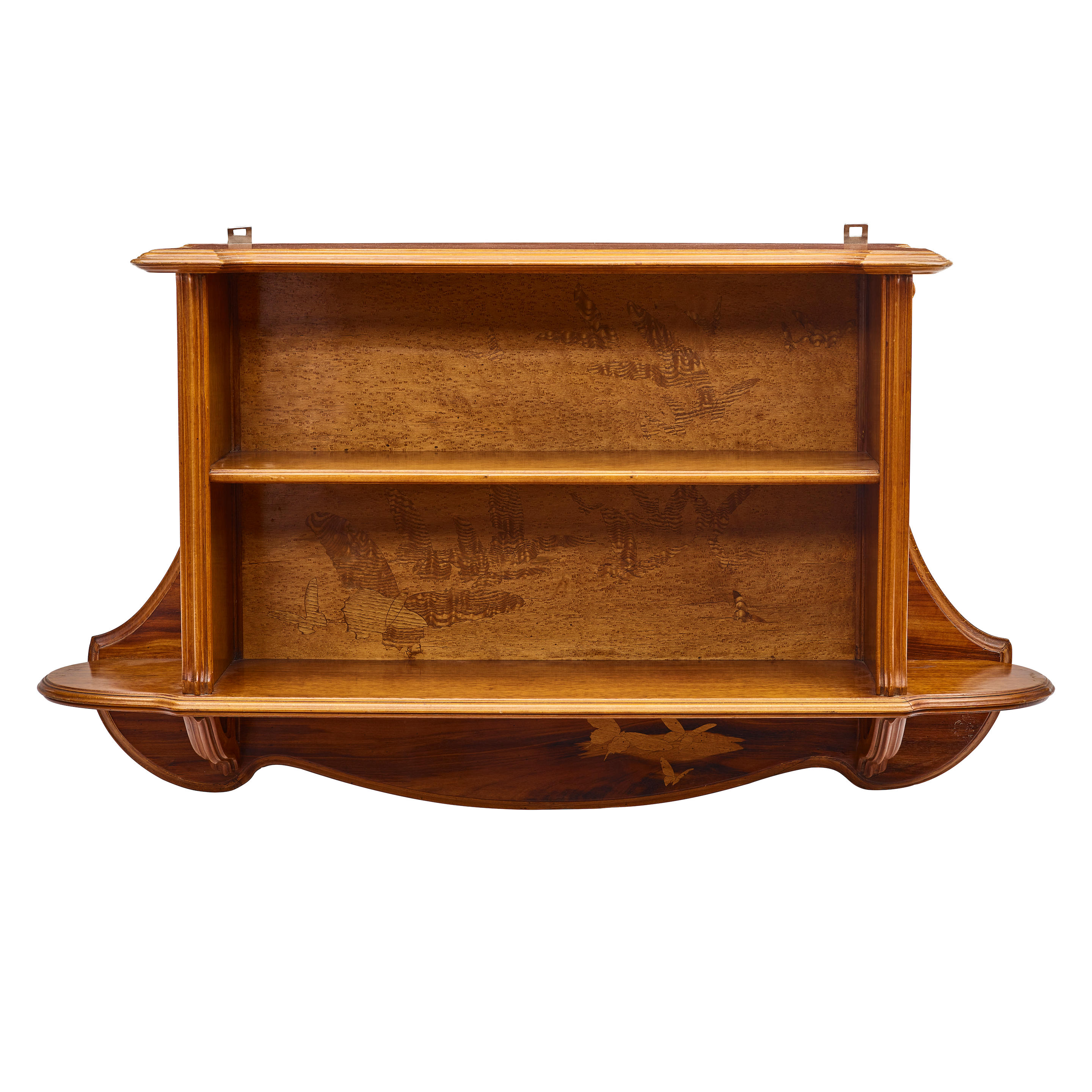 Appraisal: MILE GALL - Hanging Shelf circa mahogany and marquetry inlaid