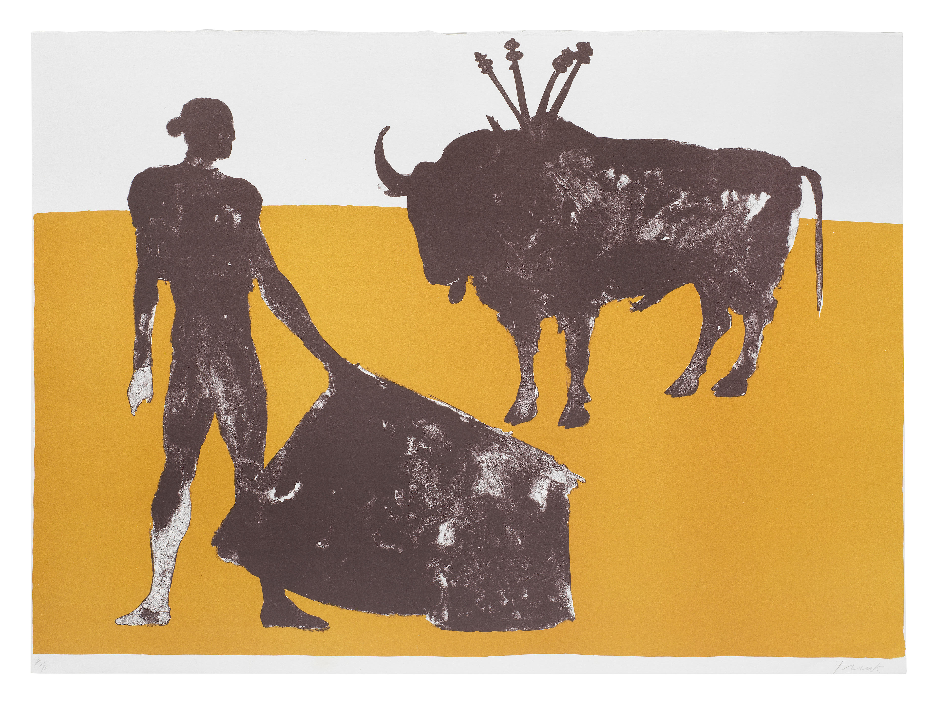 Appraisal: DAME ELISABETH FRINK RA - Three plates from 'Corrida' each