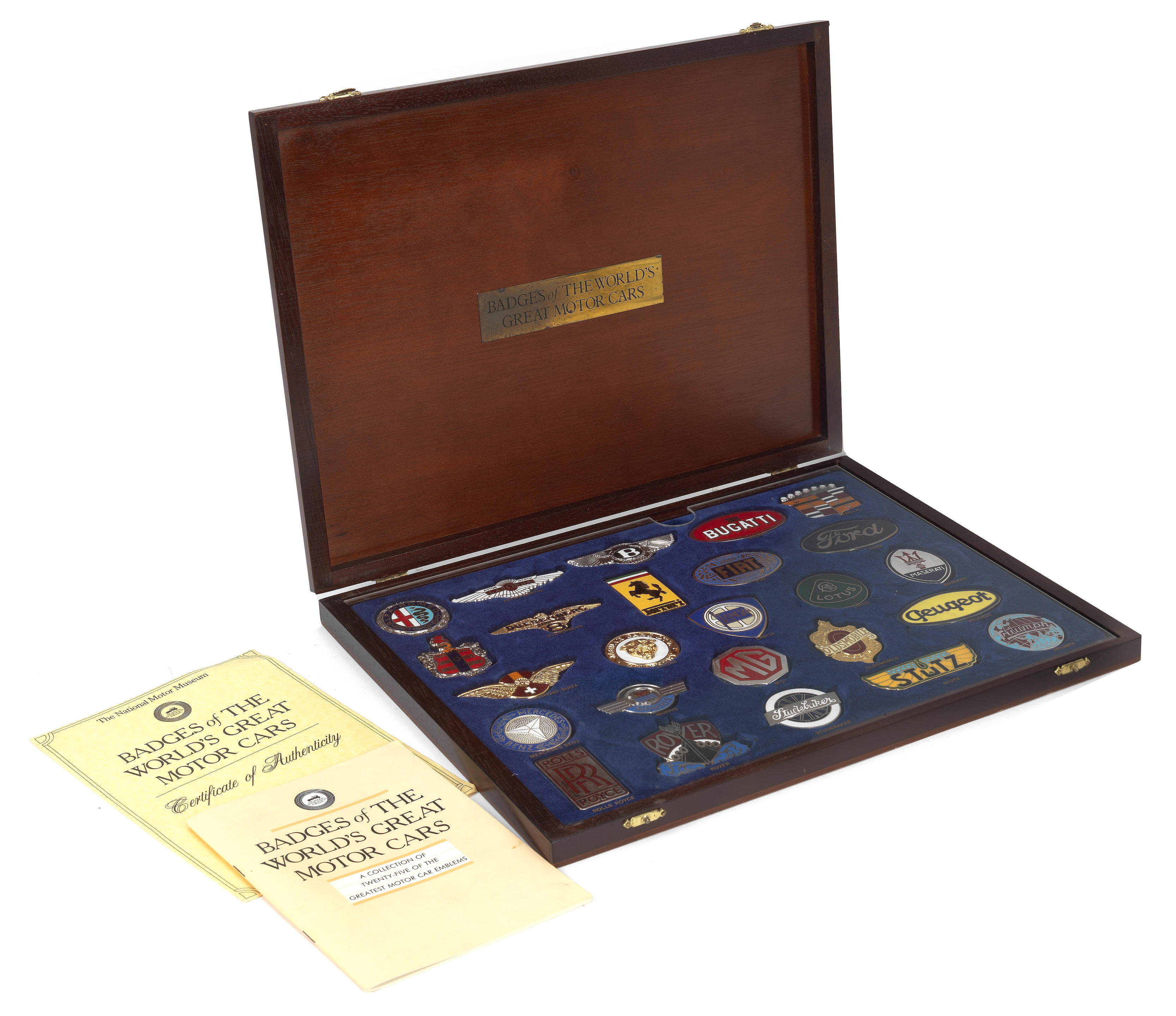 Appraisal: A CASED SET OF 'BADGES OF THE WORLD'S GREAT MOTOR