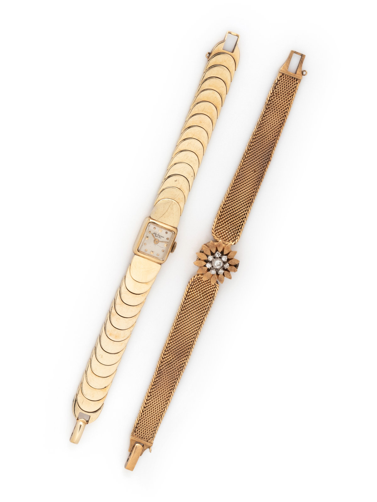 Appraisal: COLLECTION OF K YELLOW GOLD WRISTWATCHES Consisting of a Jules