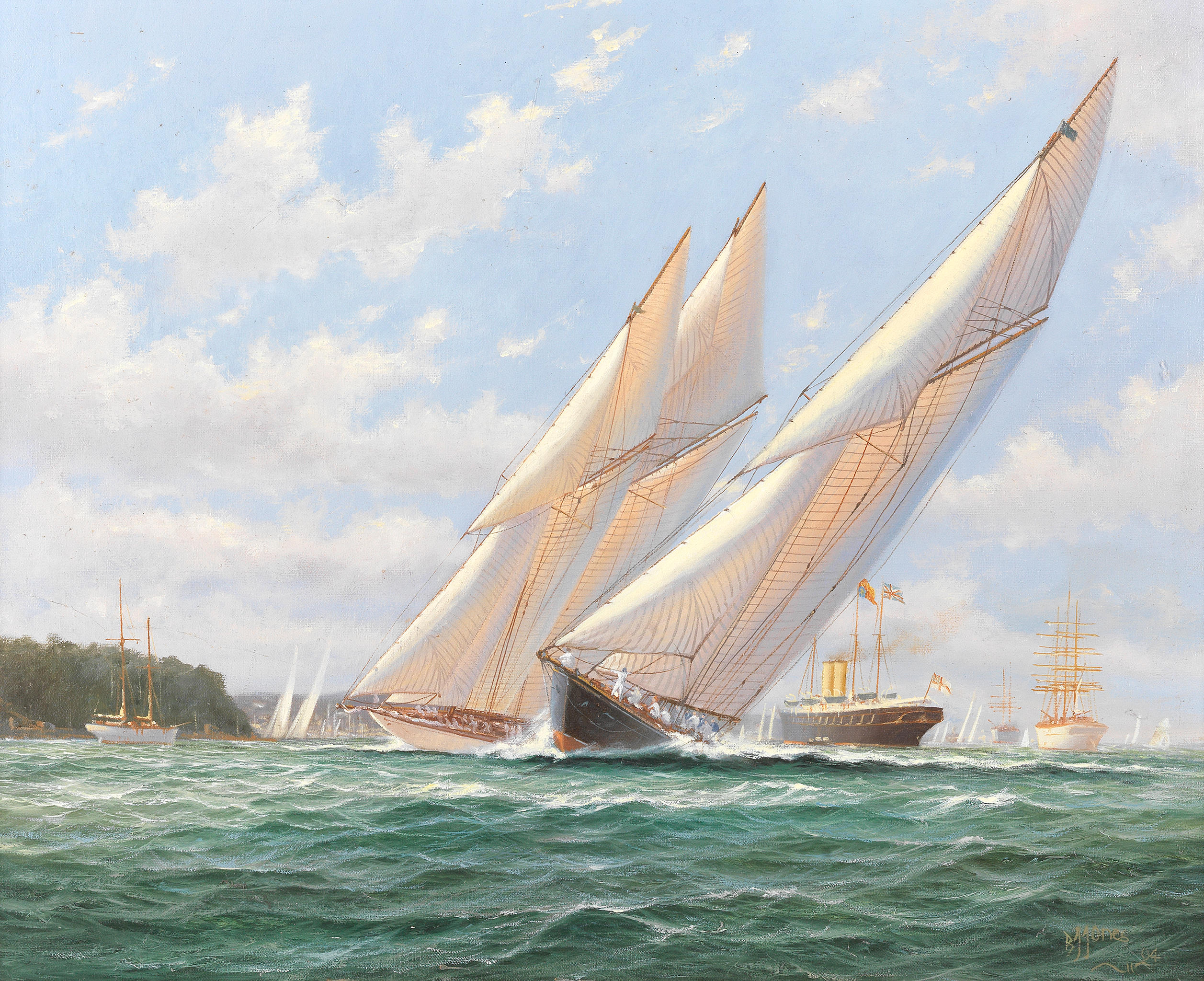 Appraisal: BRIAN J JONES RSMA BRITISH - Britannia and Westward Cowes