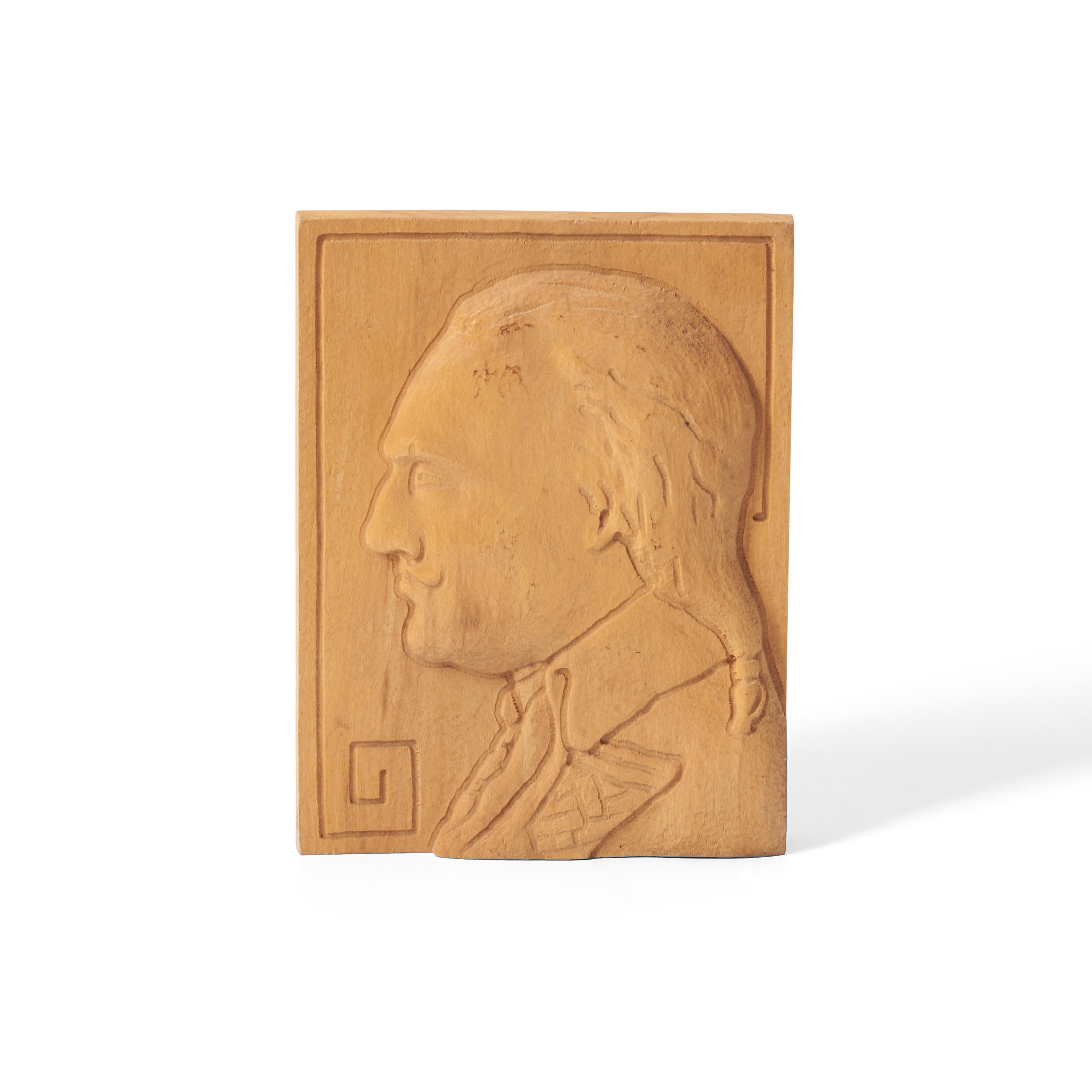 Appraisal: CARVED PORTRAIT OF GENERAL PULASKI United States Machine-carved wooden plaque