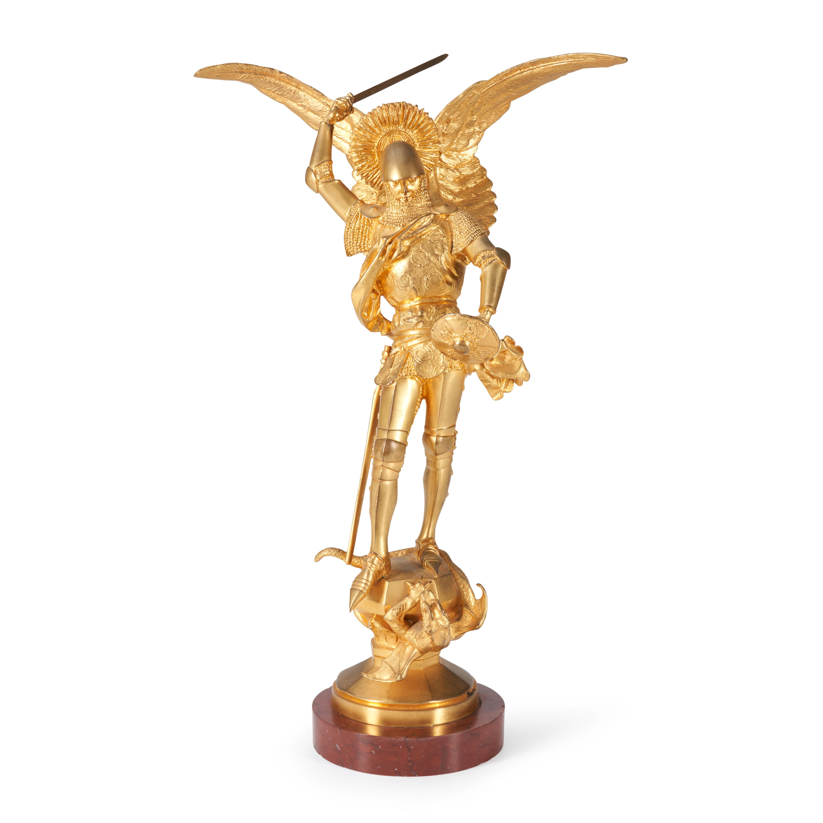 Appraisal: EMMANUEL FREMIET FRENCH - Gilt Bronze Model of Saint Michael