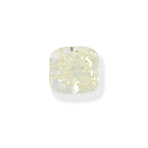 Appraisal: UNMOUNTED FANCY-COLOURED DIAMOND The cushion-cut Fancy Light Yellow diamond weighing