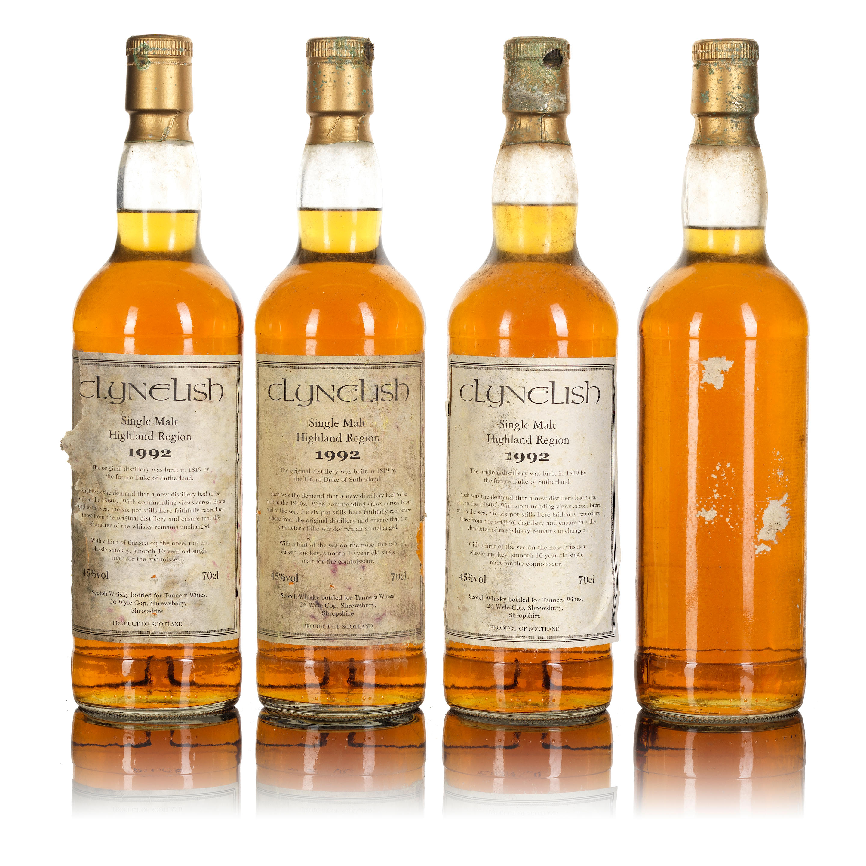 Appraisal: CLYNELISH- Clynelish- Bottled for Tanners Wines Shropshire Seals with some