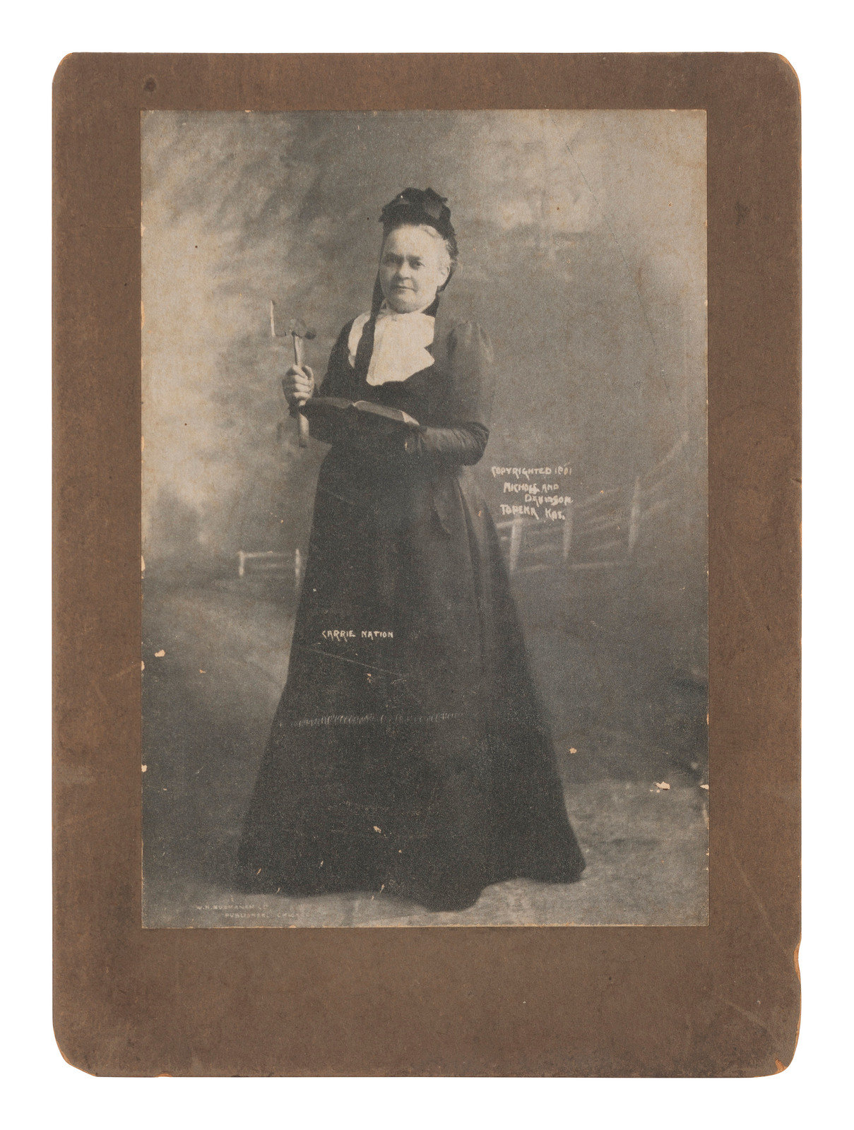 Appraisal: TEMPERANCE NICHOLS amp DAVIDSON photographers Halftone image of Carrie Nation