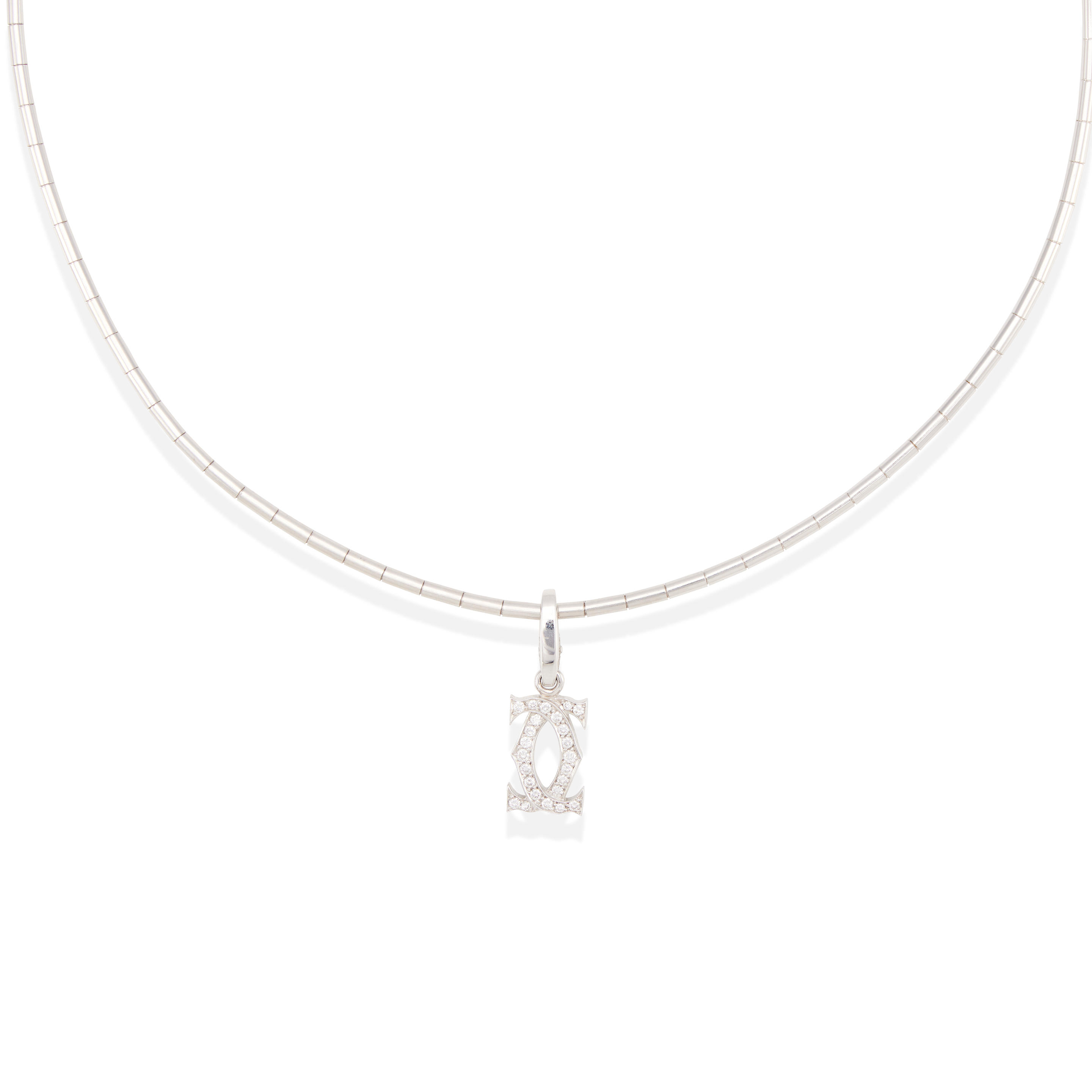 Appraisal: CARTIER AN K WHITE GOLD AND DIAMOND NECKLACE k white