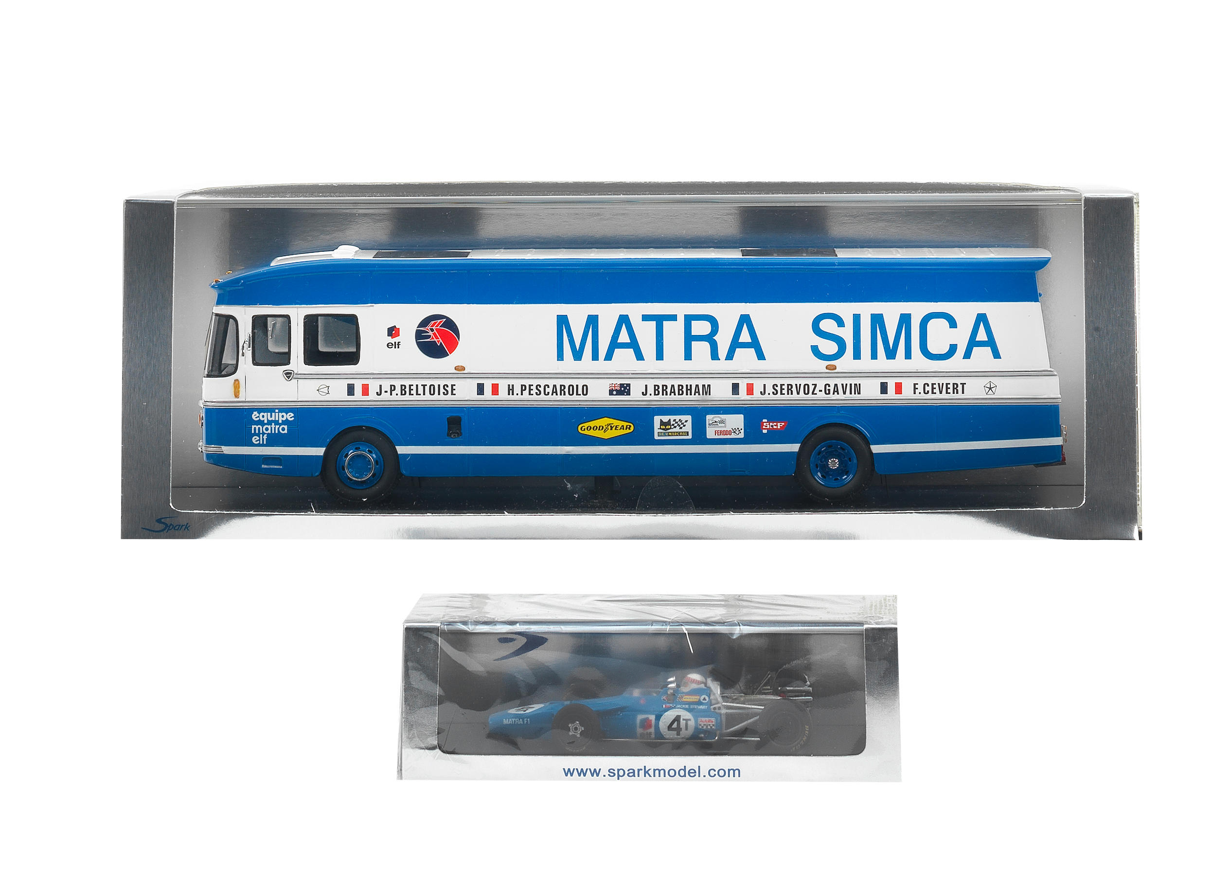 Appraisal: TWO BOXED SCALE DIE-CAST MODELS OF A MATRA SIMCA RACE