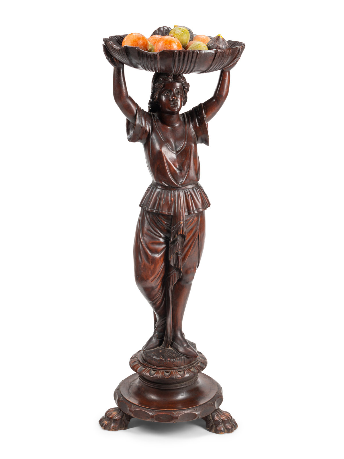 Appraisal: A Venetian Style Carved Walnut Figural Stand Late th Century