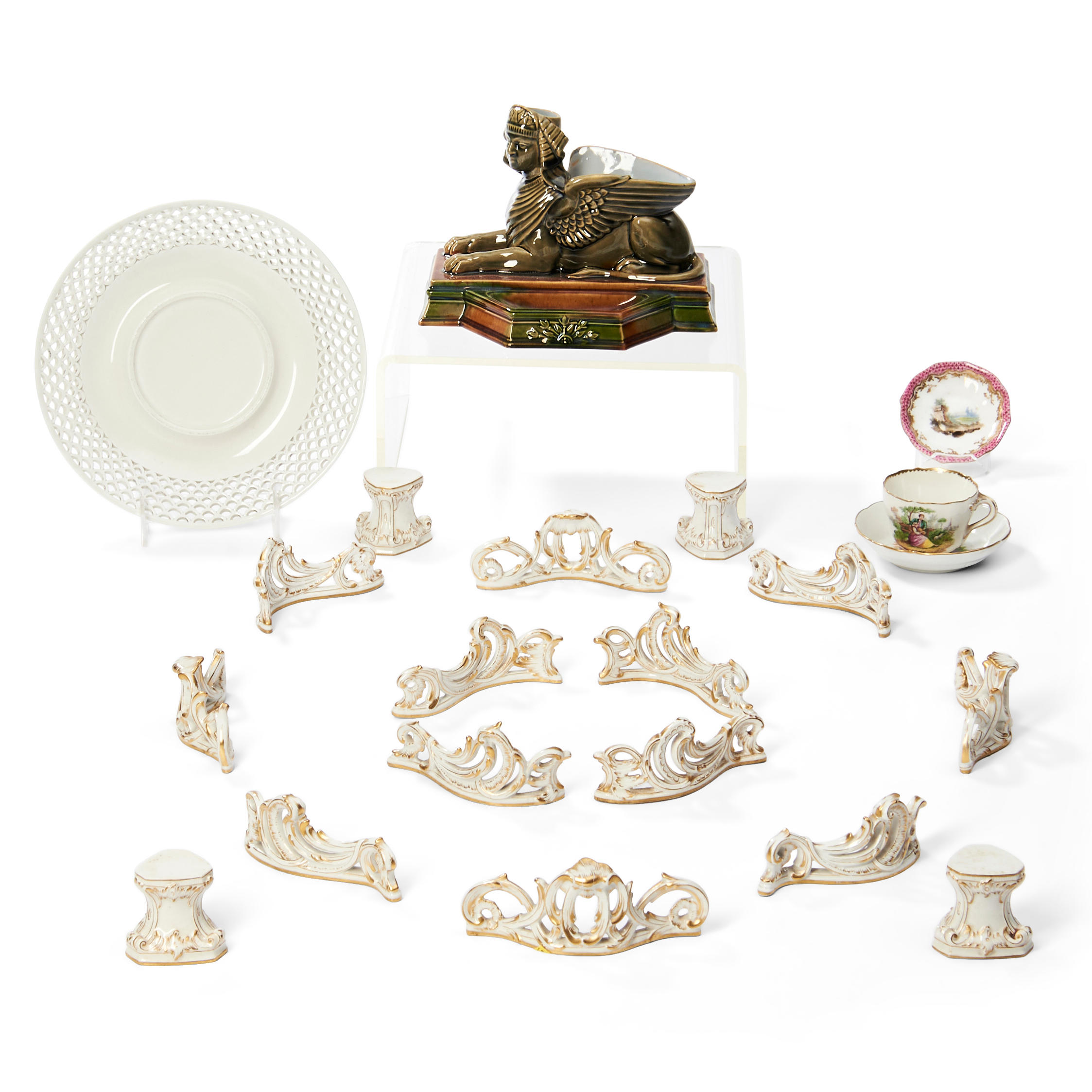 Appraisal: TWENTY GERMAN PORCELAIN ITEMS including a set of four KPM