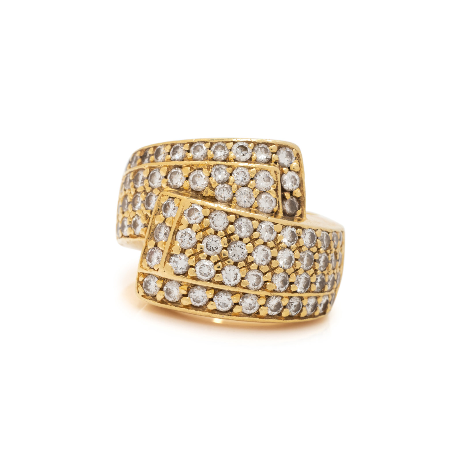 Appraisal: ASPERY amp GULDAG YELLOW GOLD AND DIAMOND RING Containing round