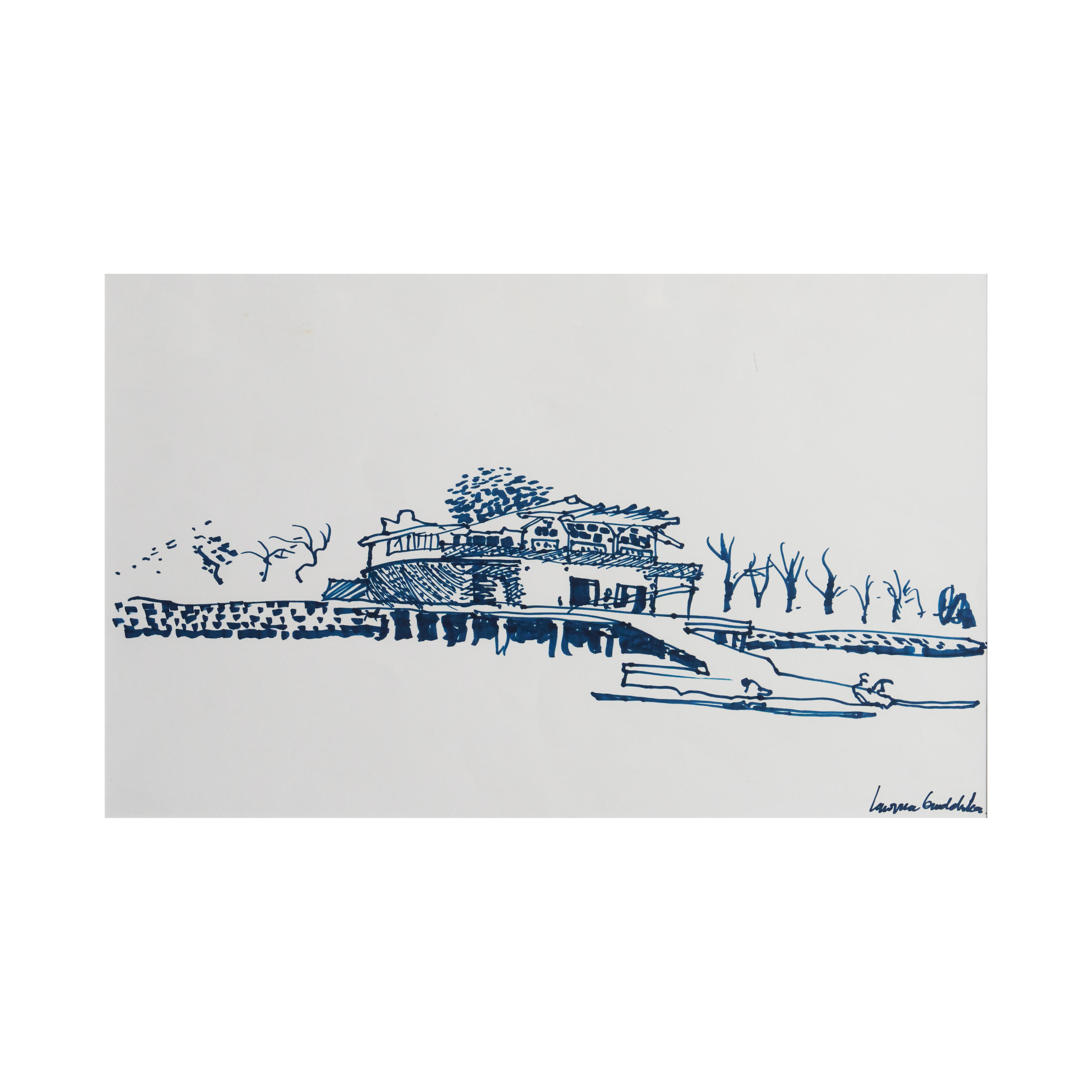 Appraisal: LAWRENCE BECK Rowing Club signed lower right 'Lawrence Beck' ink