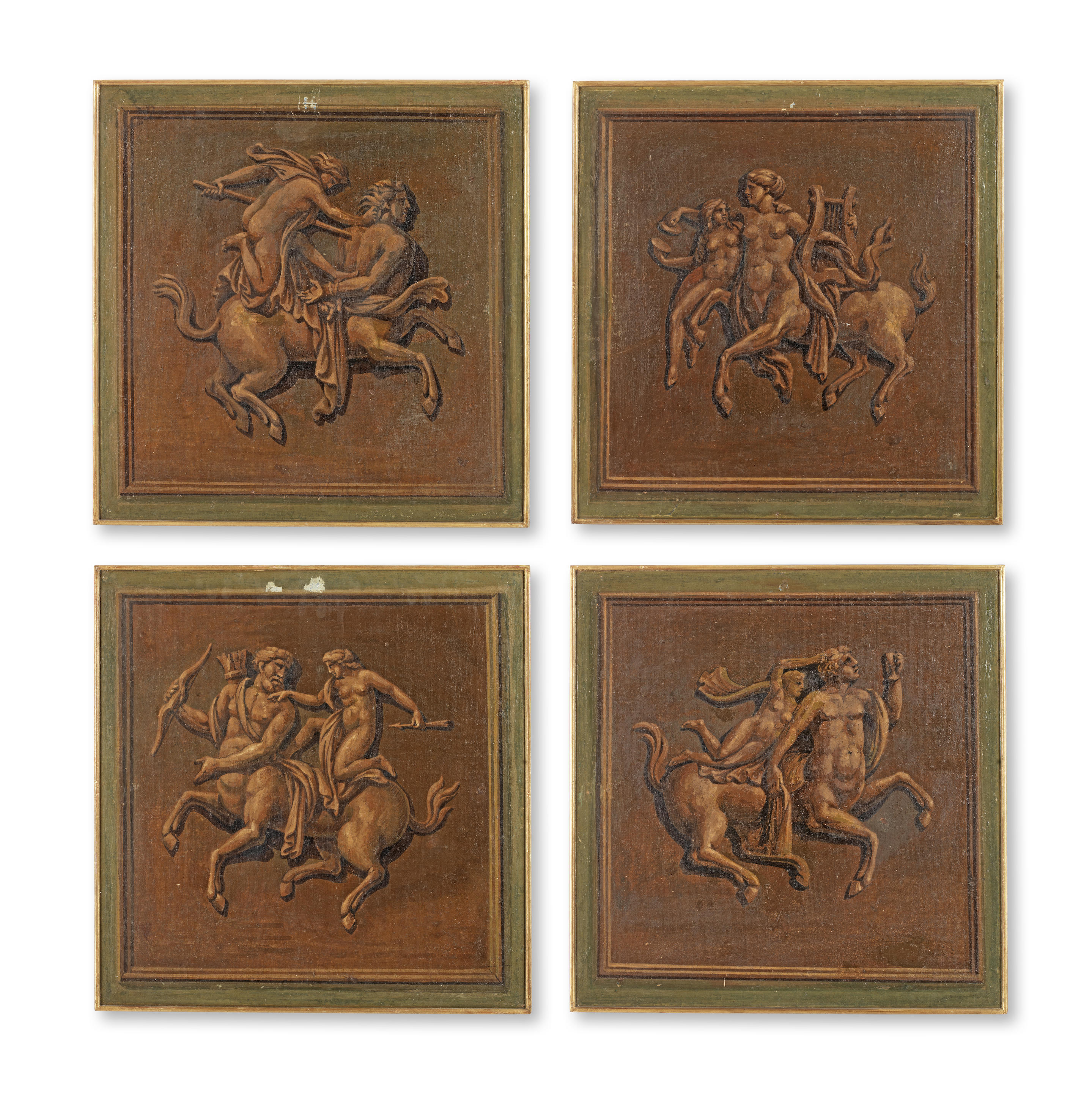 Appraisal: ITALIAN SCHOOL TH TH CENTURY A SET OF FOUR DECORATIVE