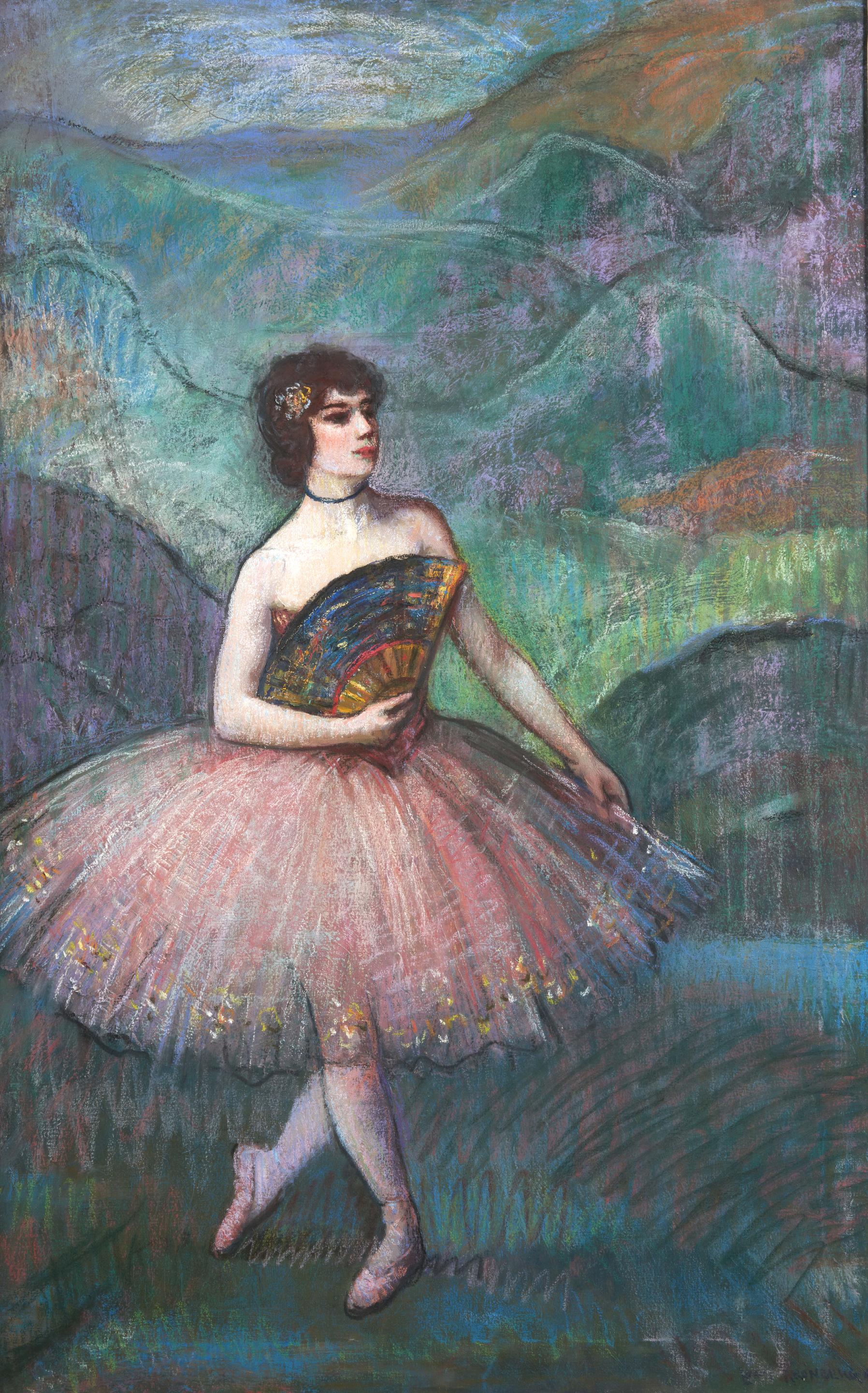 Appraisal: LOUIS KRONBERG AMERICAN - Ballerina with Fan signed 'Louis Kronberg'